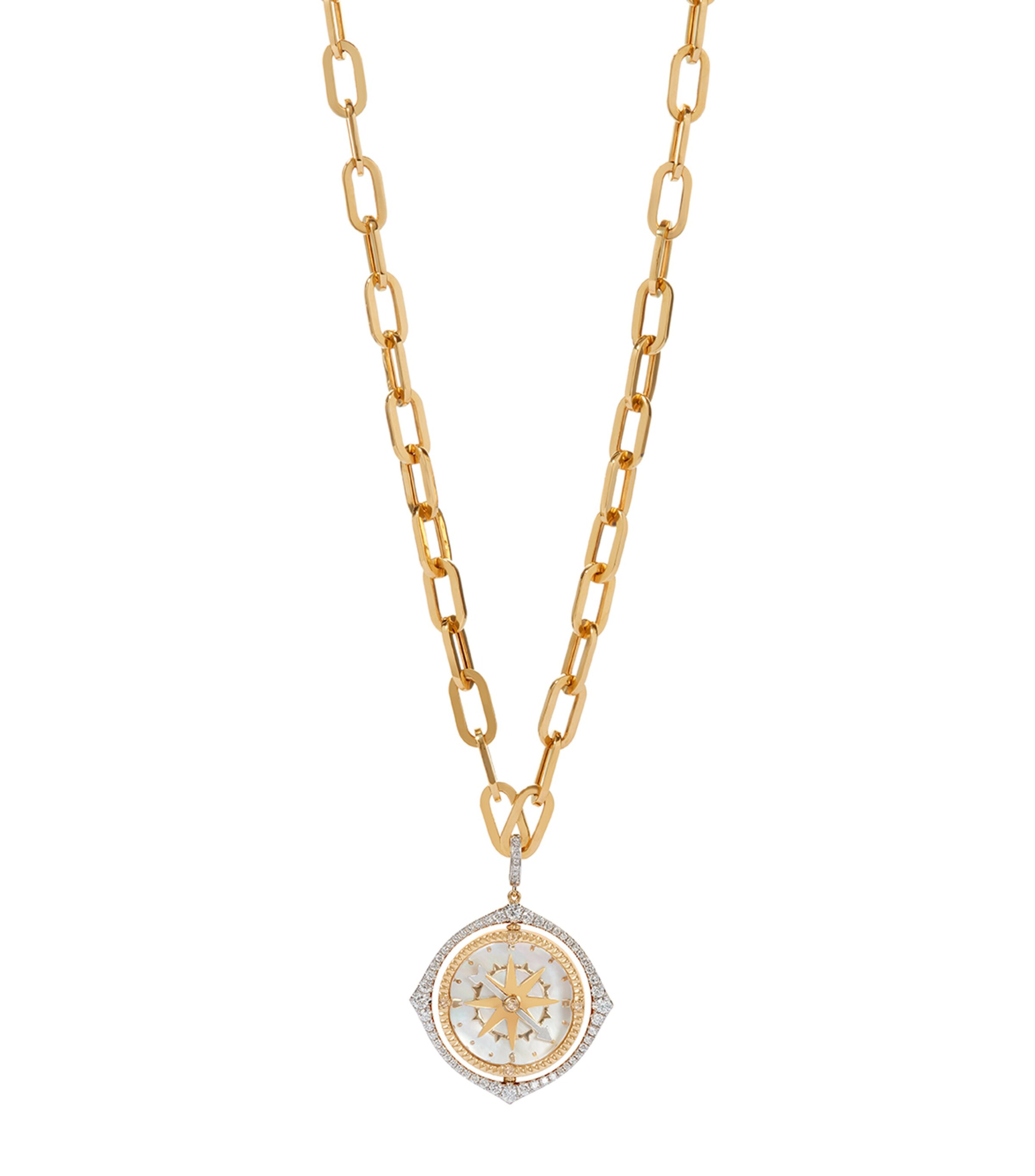 Yellow Gold and Diamond Mythology Spinning Compass Pendant YELLOW GOLD Image 9