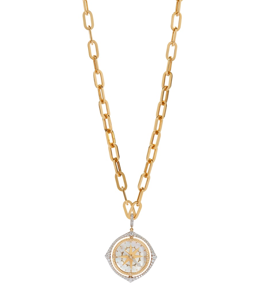 Yellow Gold and Diamond Mythology Spinning Compass Pendant YELLOW GOLD Image 9