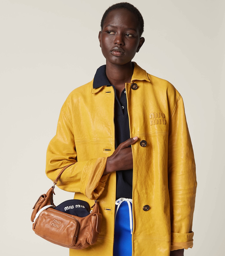 Miu Miu Nappa Leather Pocket Shoulder Bag Image 3