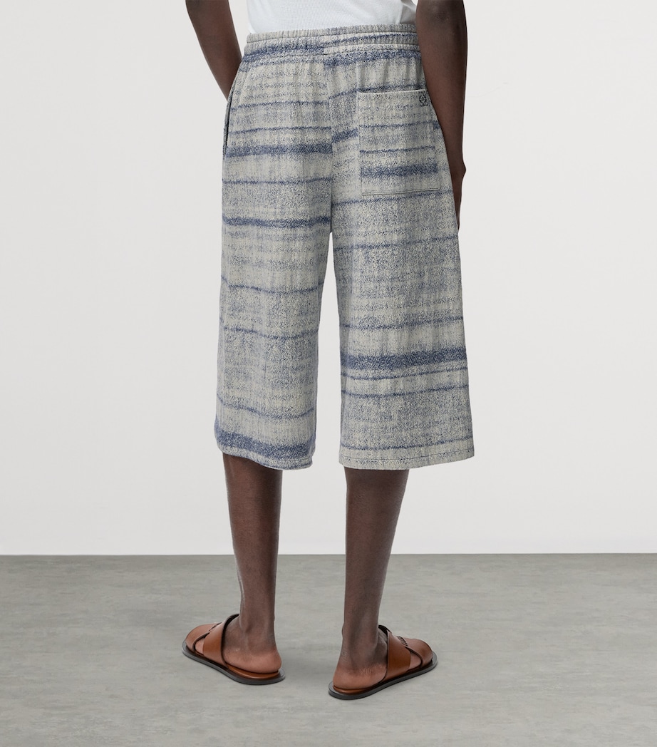 LOEWE Mens x Paula's Ibiza Denim Beaded-Effect Shorts Blue Image 4