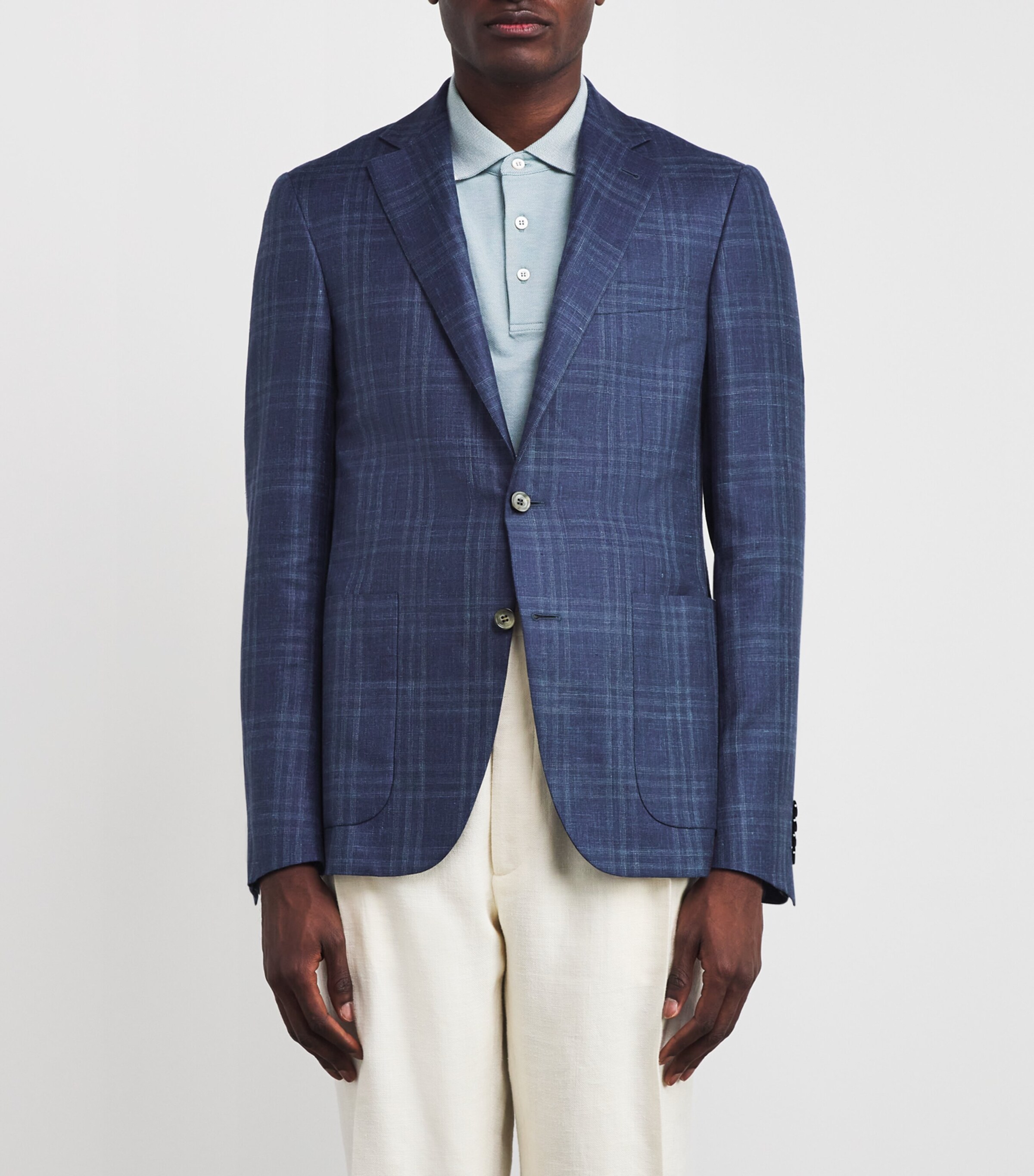 Canali Mens Wool-Silk-Linen Kei Blazer Image 3