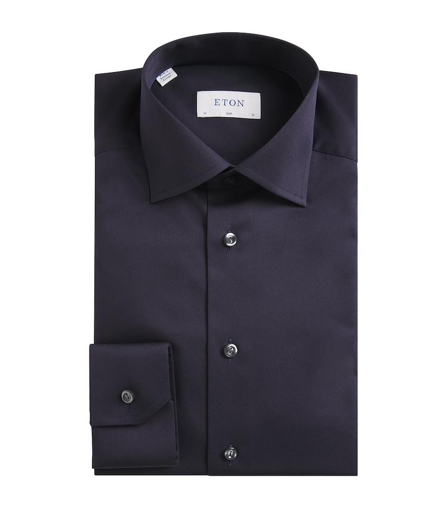 Cotton Poplin Slim Shirt 28 NAVY Image 1