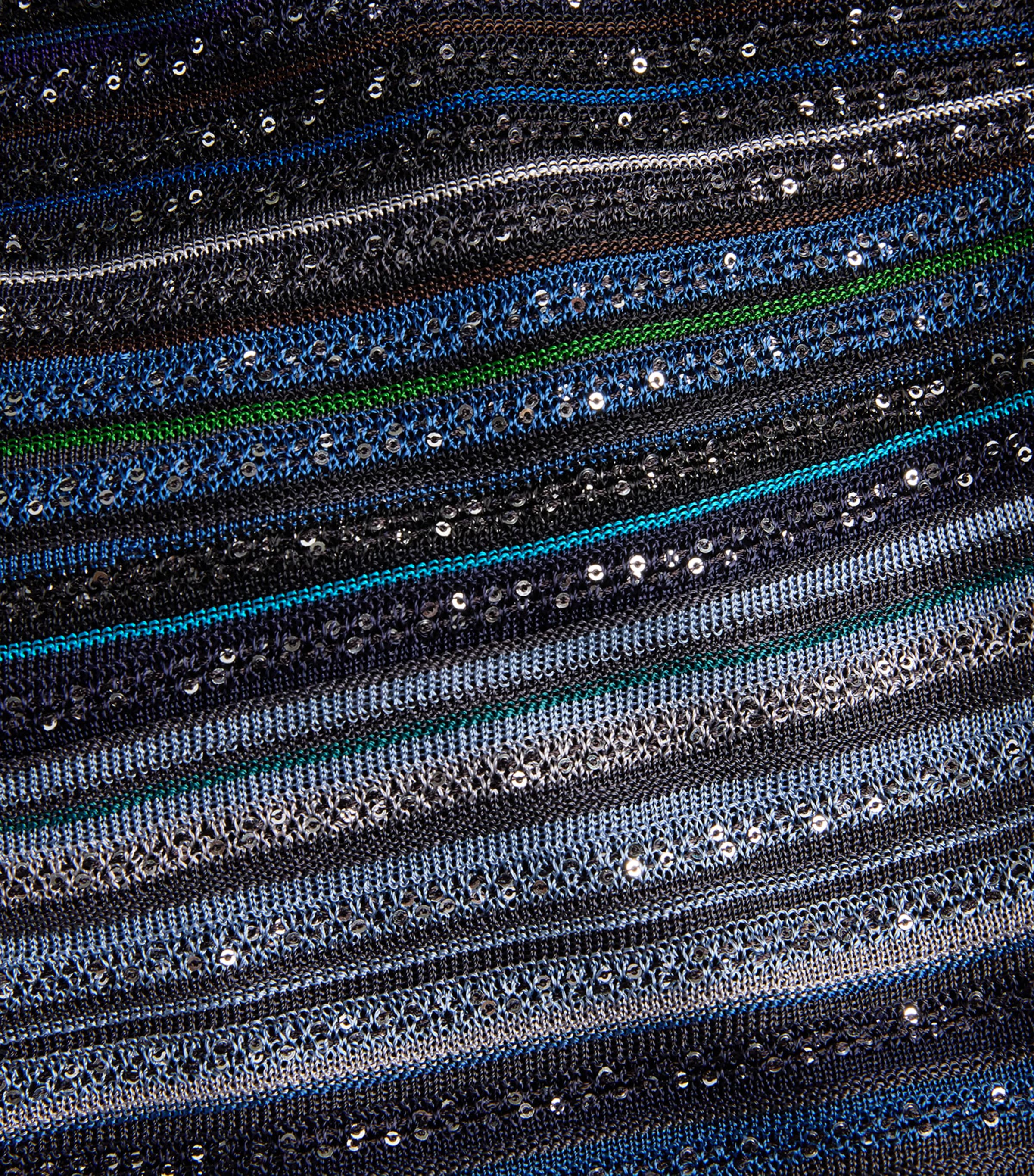 Lamé Embellished Stripe Maxi Dress SM9WR BLUE/LGHT GREY Image 5