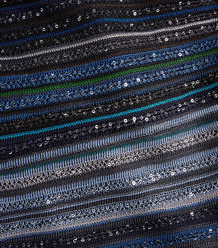 Lamé Embellished Stripe Maxi Dress SM9WR BLUE/LGHT GREY Image 5