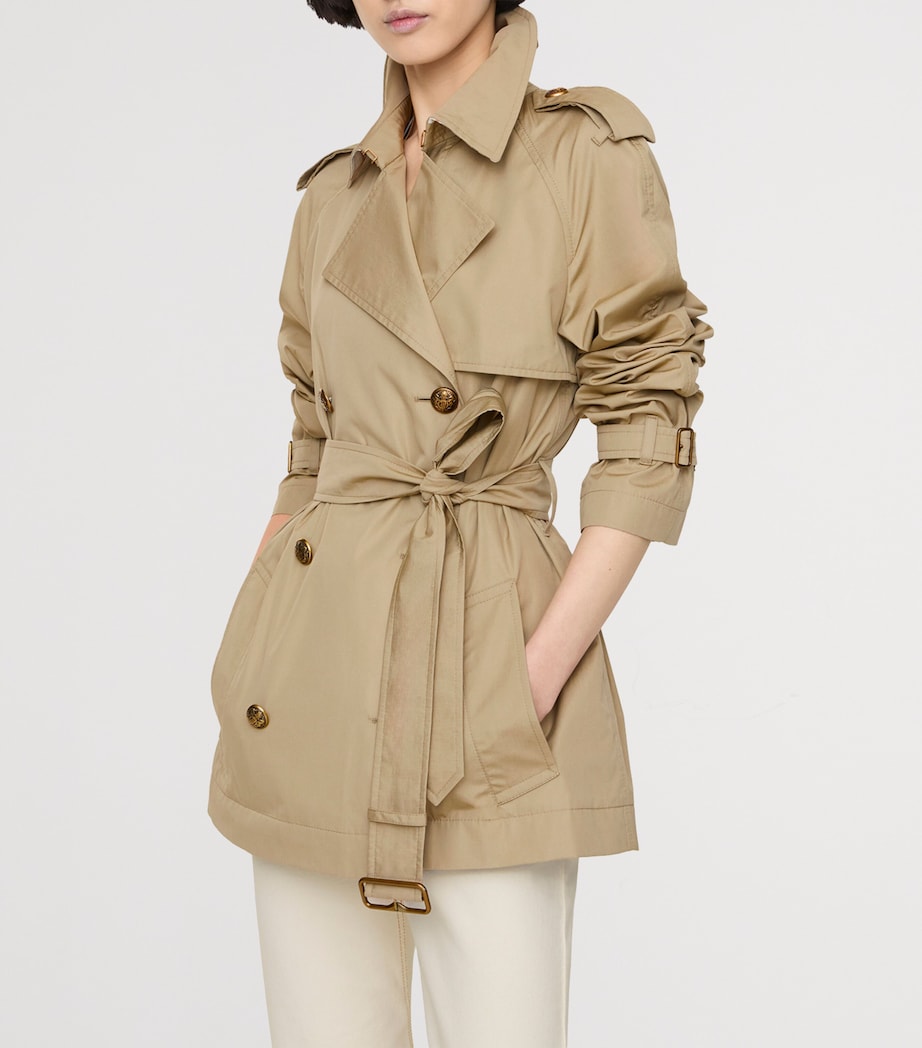 Burberry Womens Short Belgravia Trench Coat Sparrow Beige Image 2