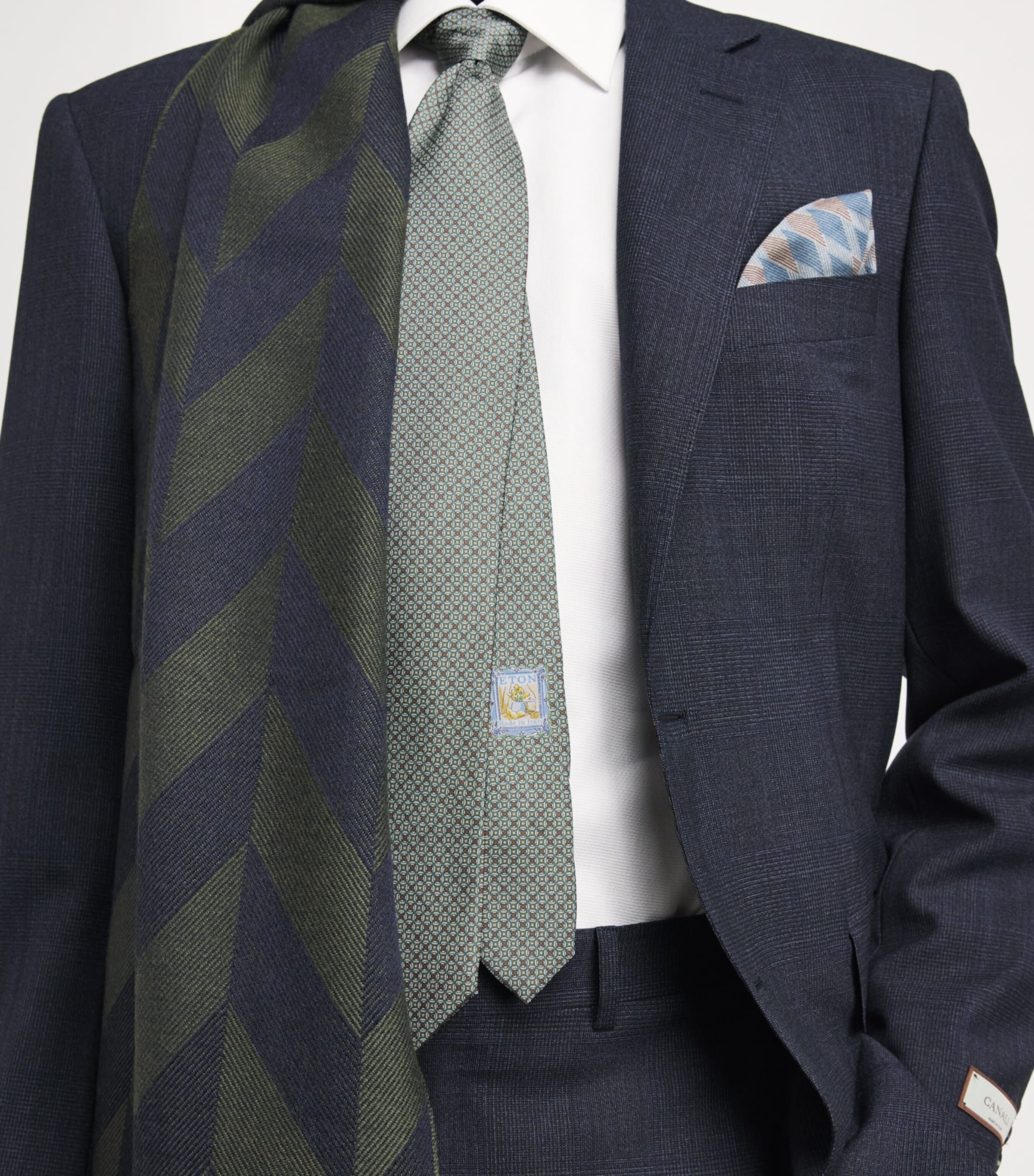 Eton Silk Geometric Tie Mid Green Image 2