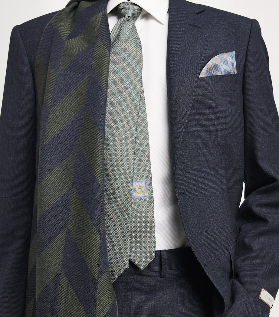 Eton Silk Geometric Tie Mid Green Image 2