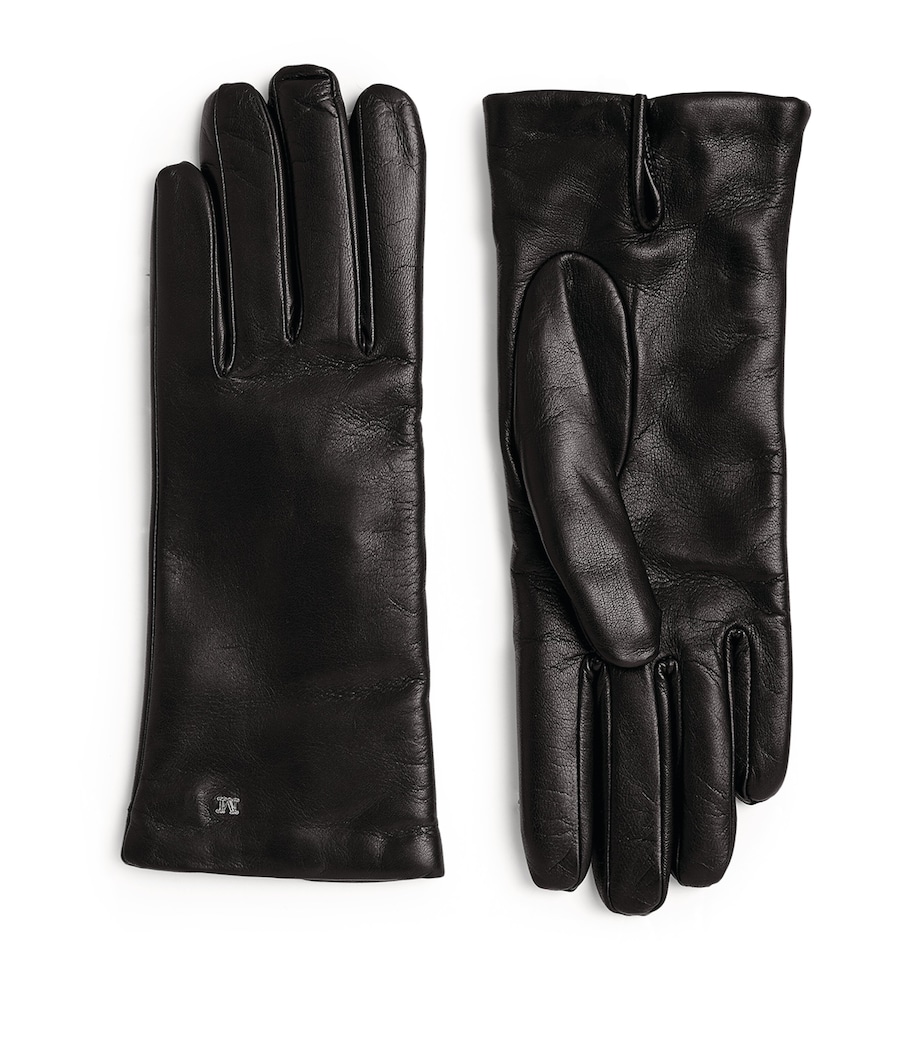 Max Mara Lamb Leather Gloves Black Image 2