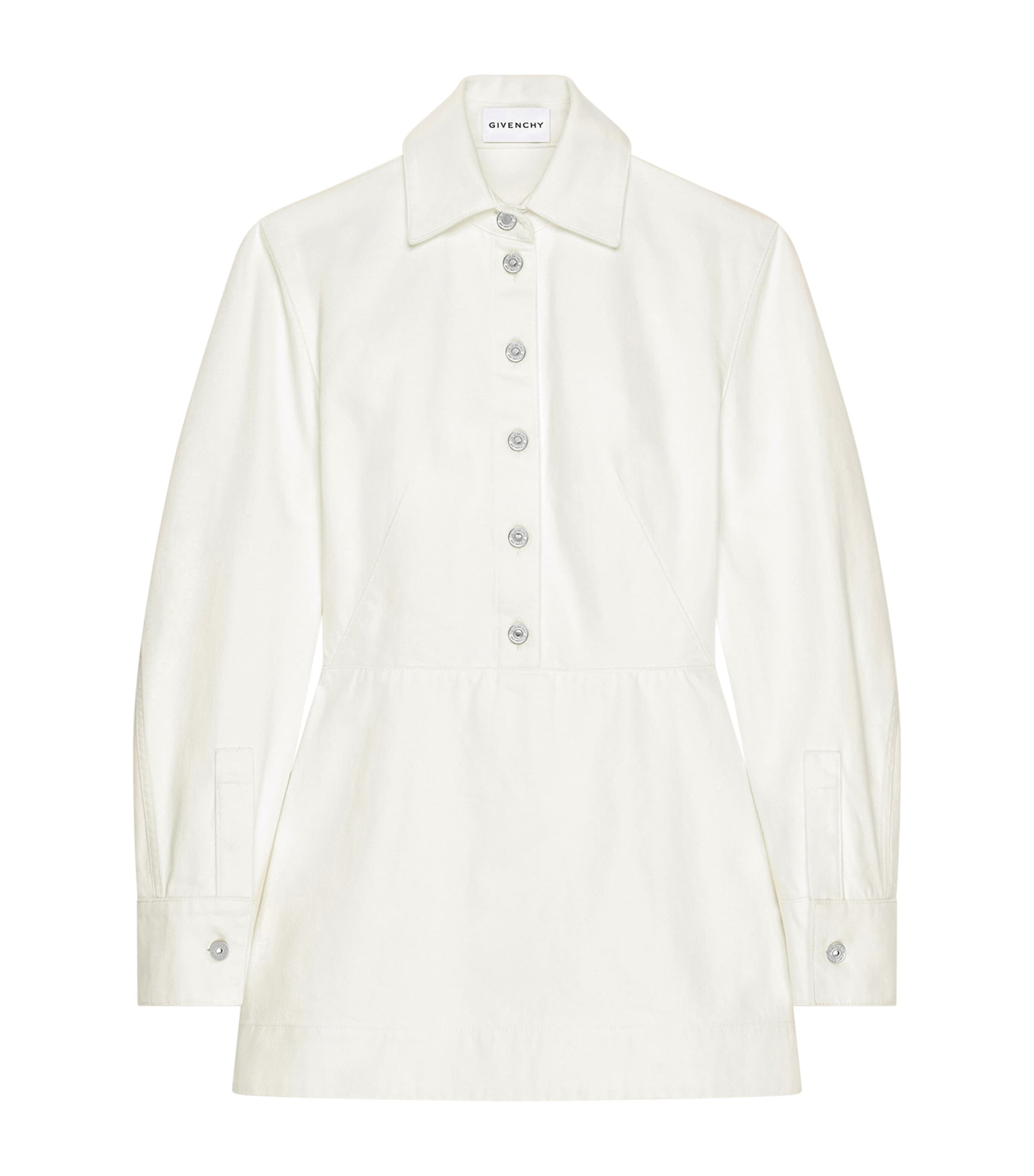Givenchy Womens Cocoon Denim Mini Dress Off White Image 1