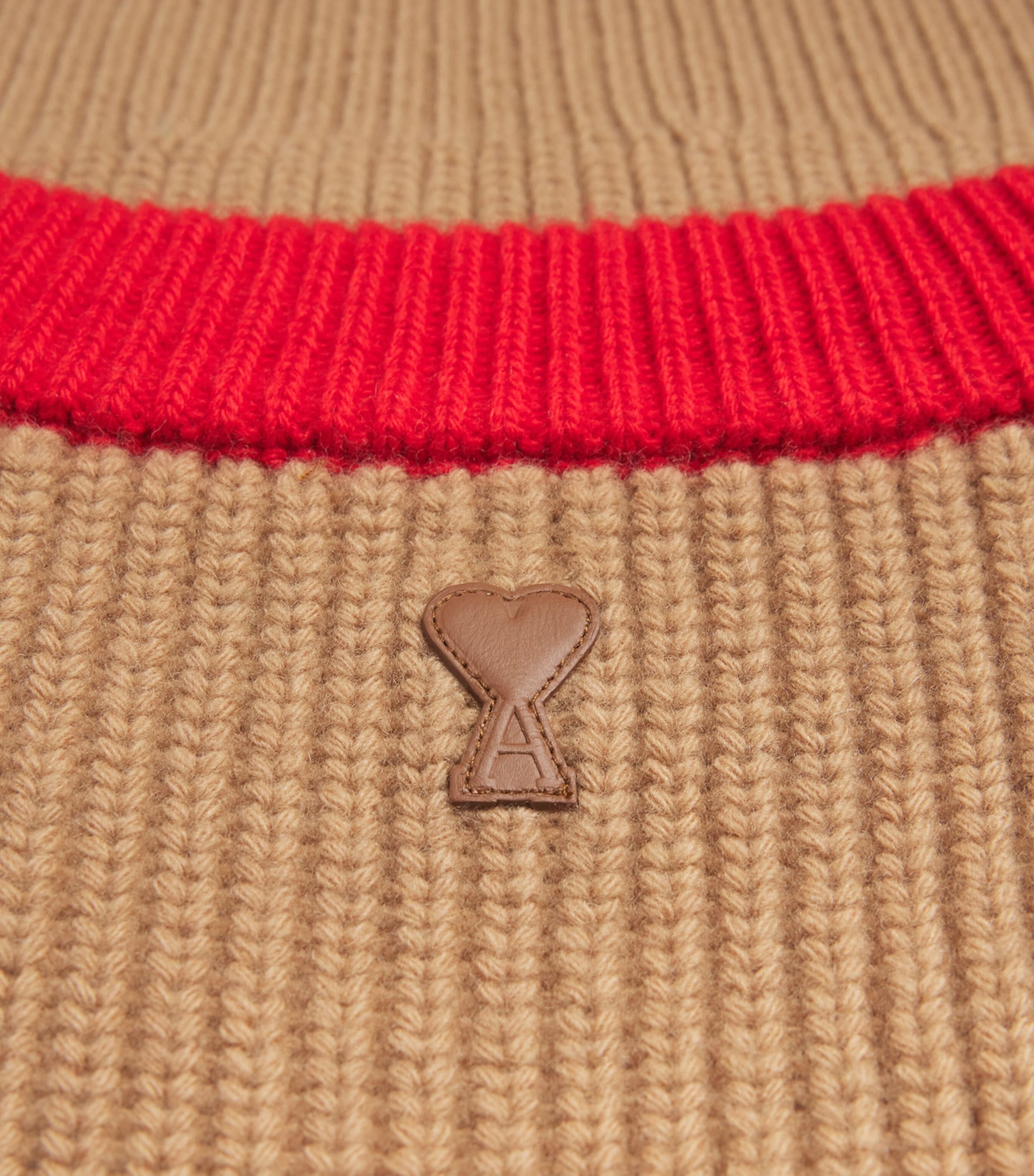 Wool Ami de Coeur Sweater Vest 2801 - CAMEL Image 5