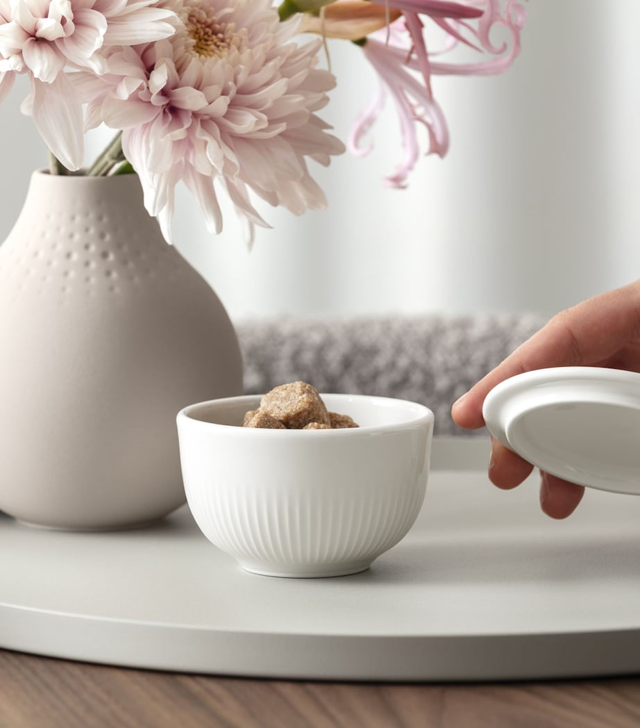 Porcelain Afina Sugar Bowl with Lid WHITE Image 3