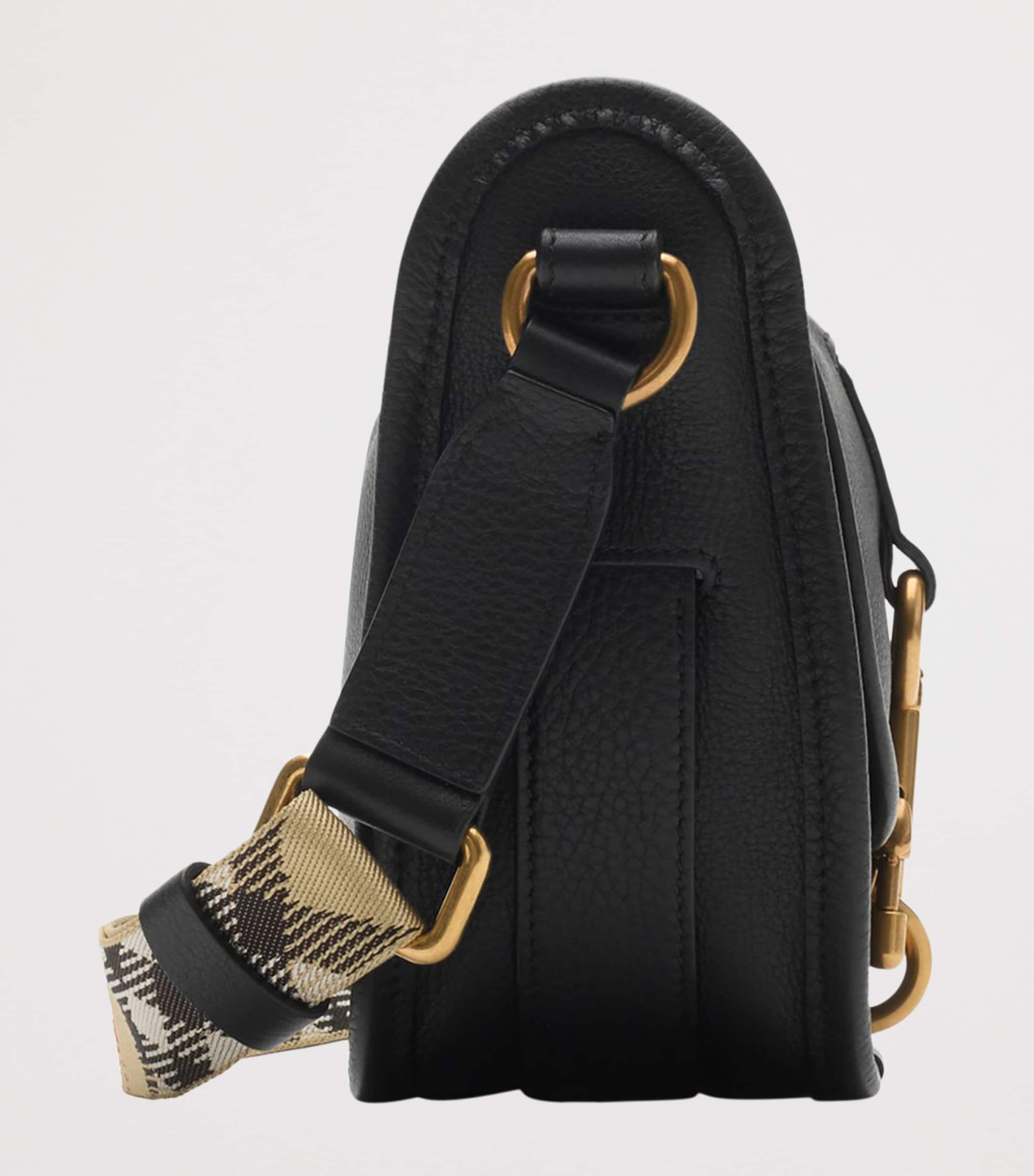 Mini Calfskin B Clip Messenger Bag BLACK Image 4