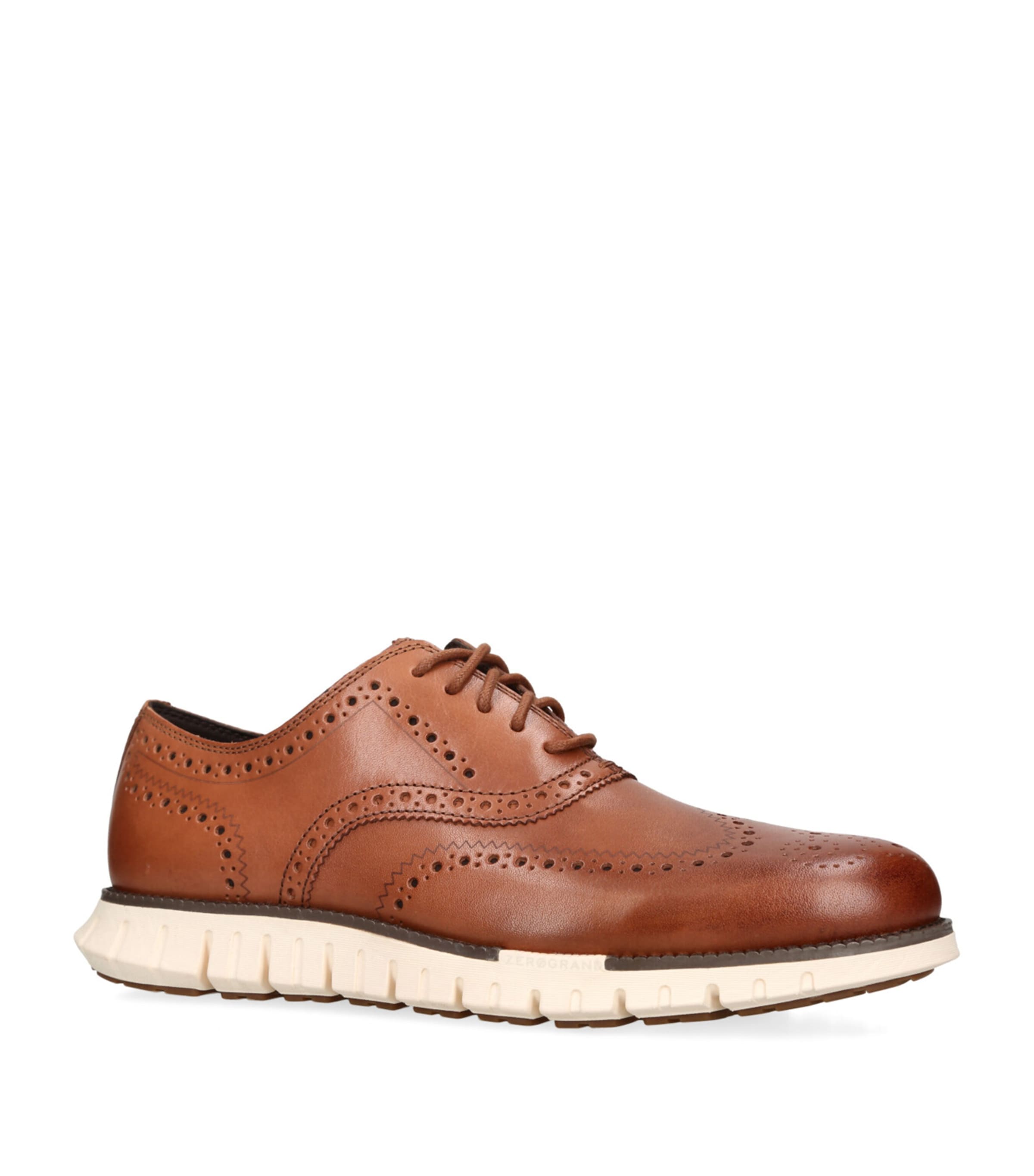 ZERØGRAND Wingtip Oxford Shoes TAN Image 3