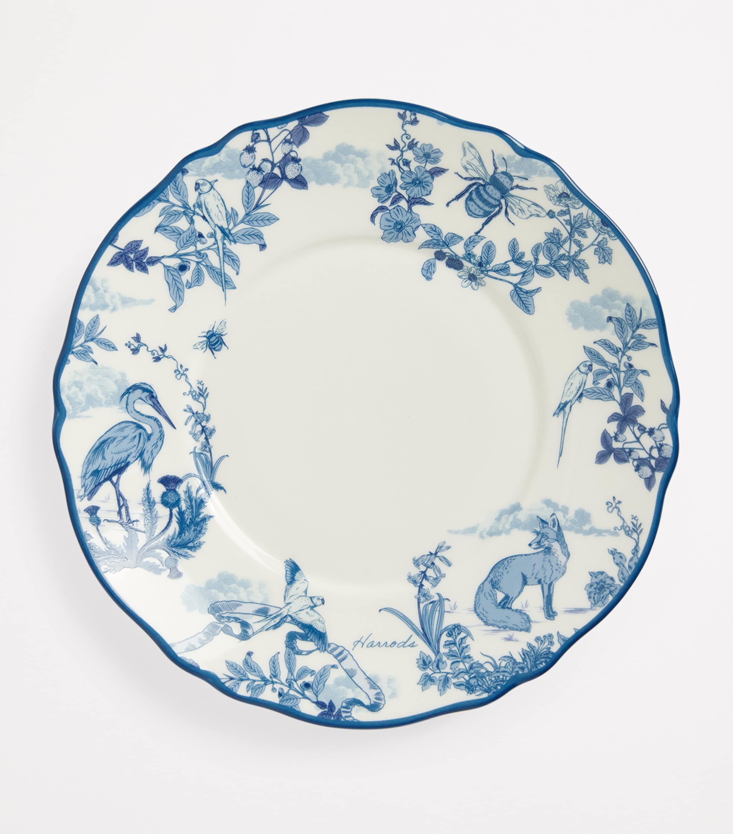 Bone China Toile Teacup and Saucer BLUE Image 3