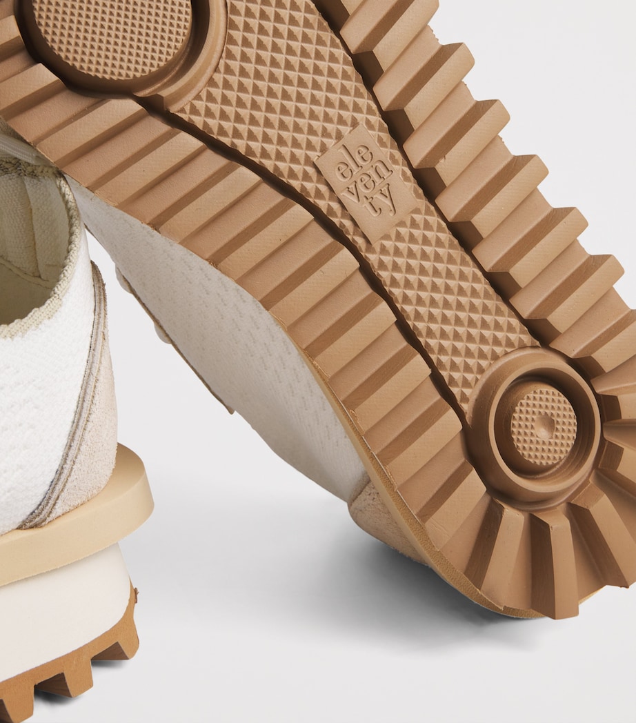 Suede-Trim Low-Top Sneakers BIANCO Image 7