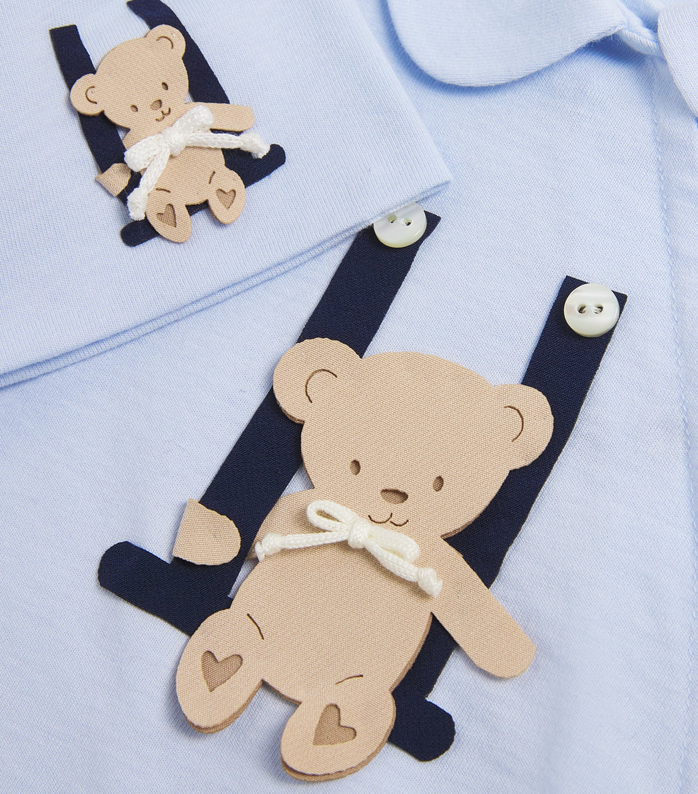 Story Loris Cotton Bear All-In-One and Hat Gift Set (3-9 Months) Yxe Light Blue Image 4