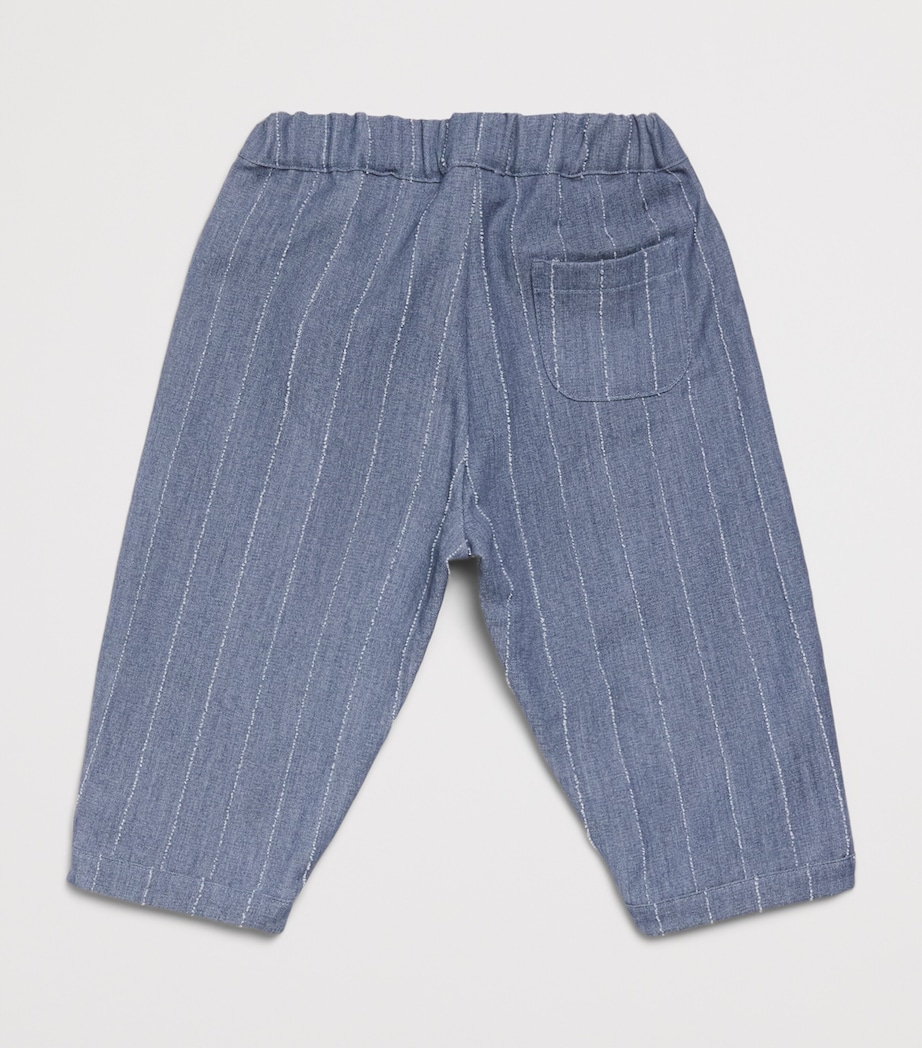 Donsje Striped Mink Trousers (0-30 Months) Fggy Blu Strpd Image 2