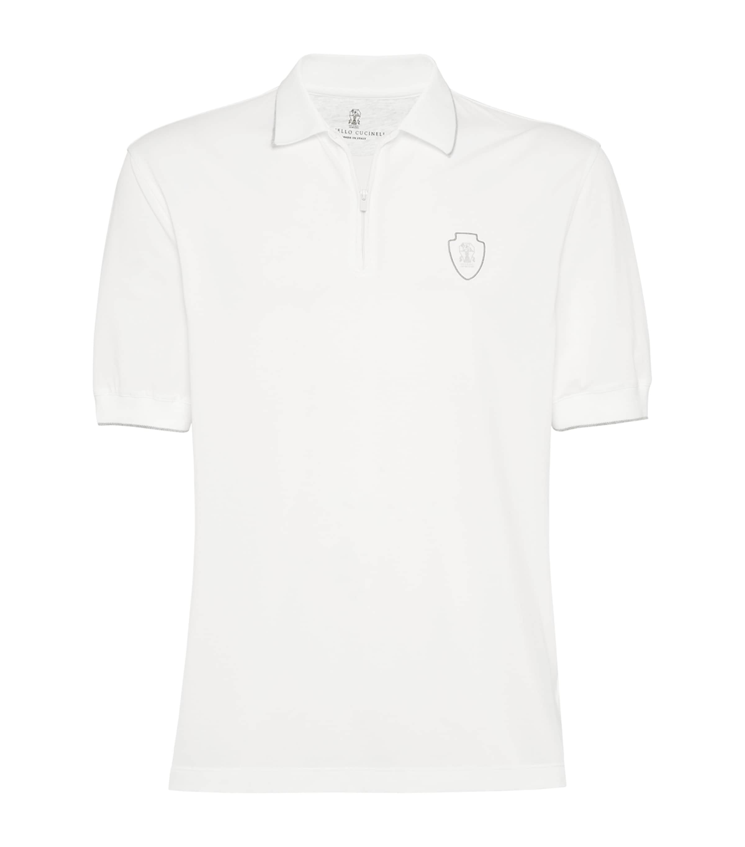 Brunello Cucinelli Cotton Logo-tennis Polo Shirt In White