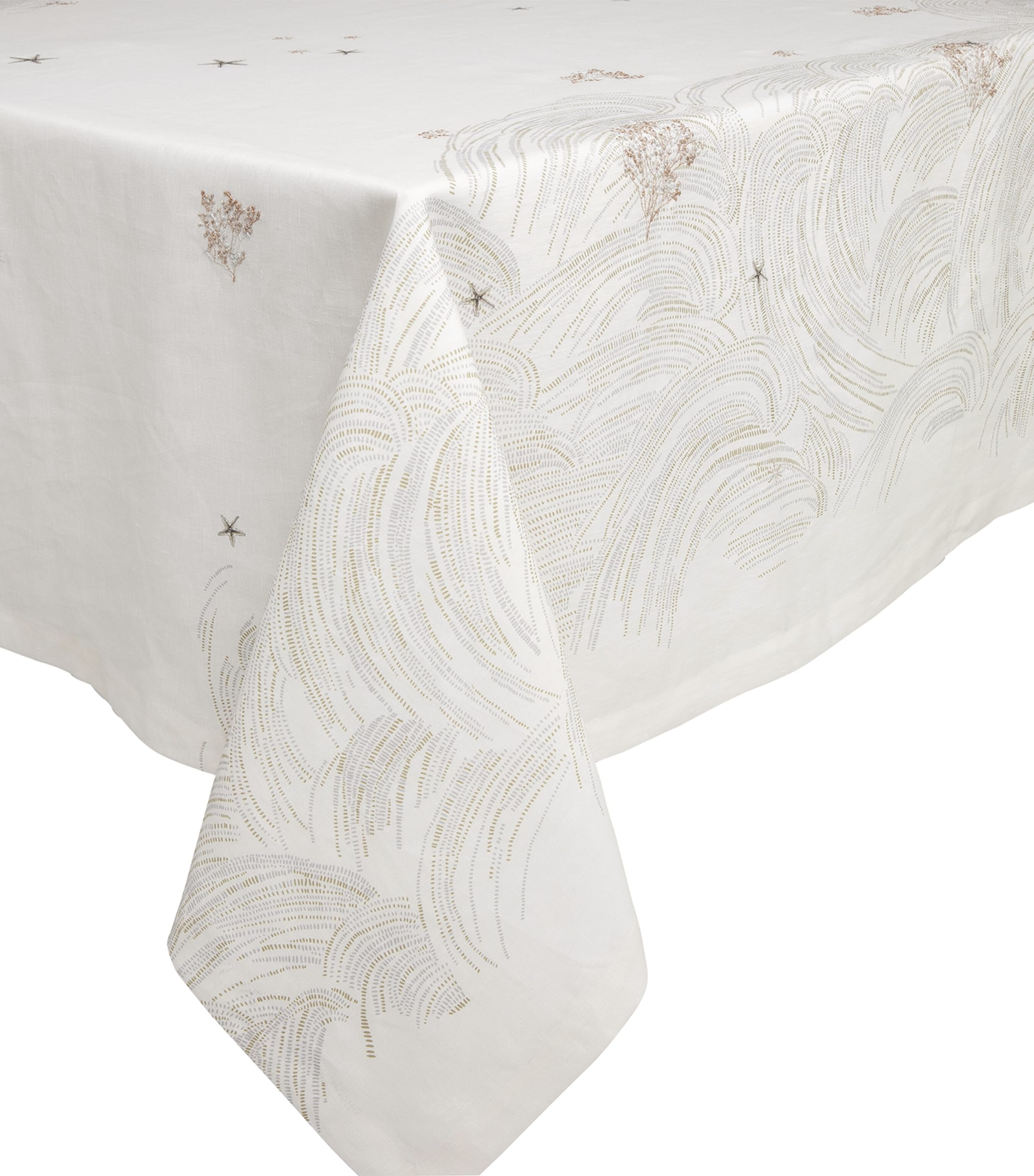 Alexandre Turpault Oceanide Blanc Tablecloth (170cm x 250cm) | Harrods UK