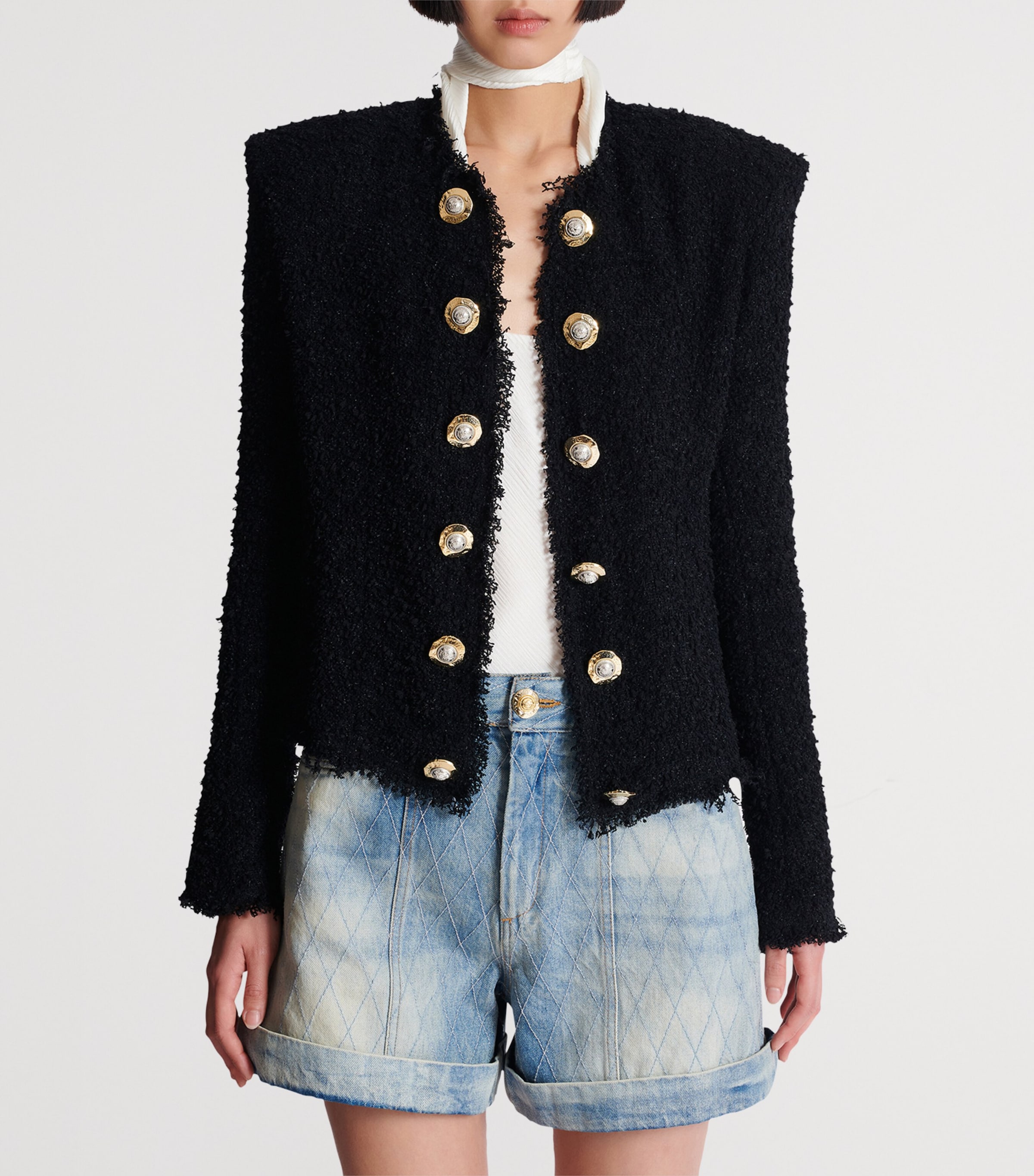 Tweed Raw-Hem Jacket 0PA NOIR Image 3