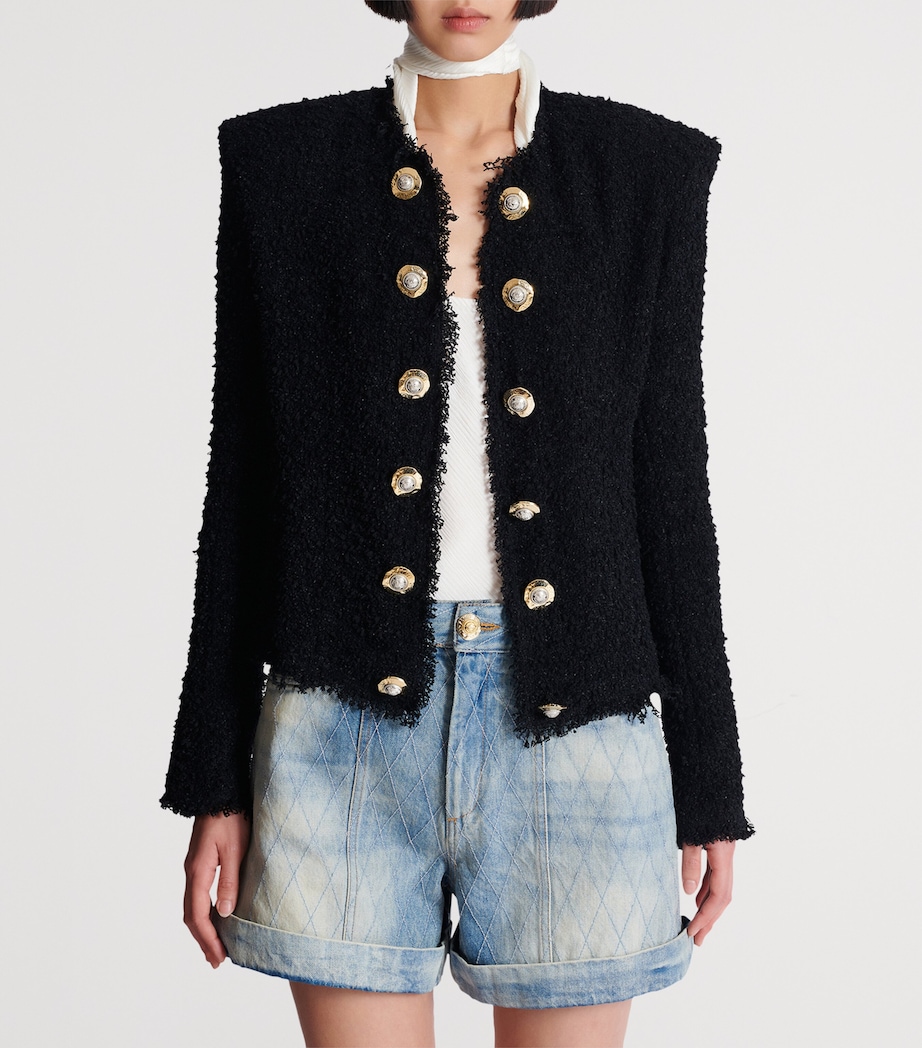 Tweed Raw-Hem Jacket 0PA NOIR Image 3