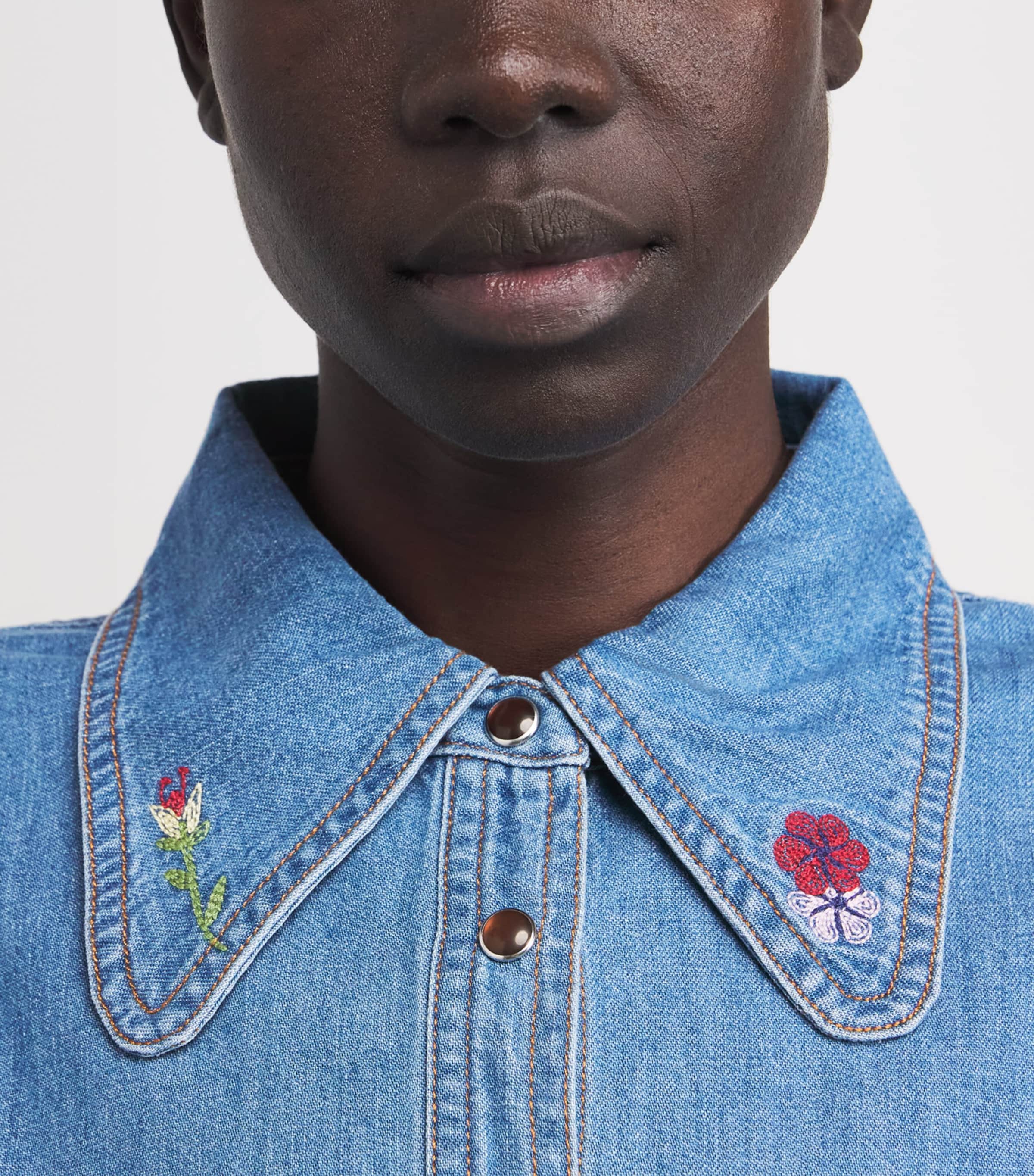 Denim Embroidered Edaline Sadie Shirt SADIE EMB LIGHT VIN Image 6