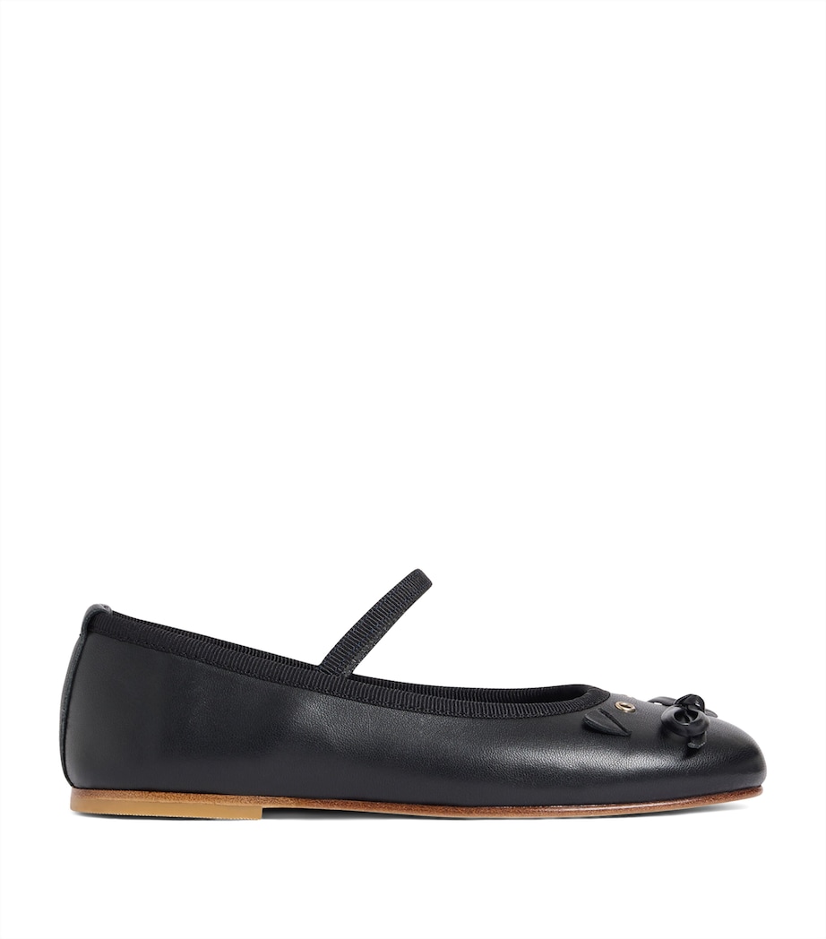 Leather Joie Ballet Flats NOIR Image 1