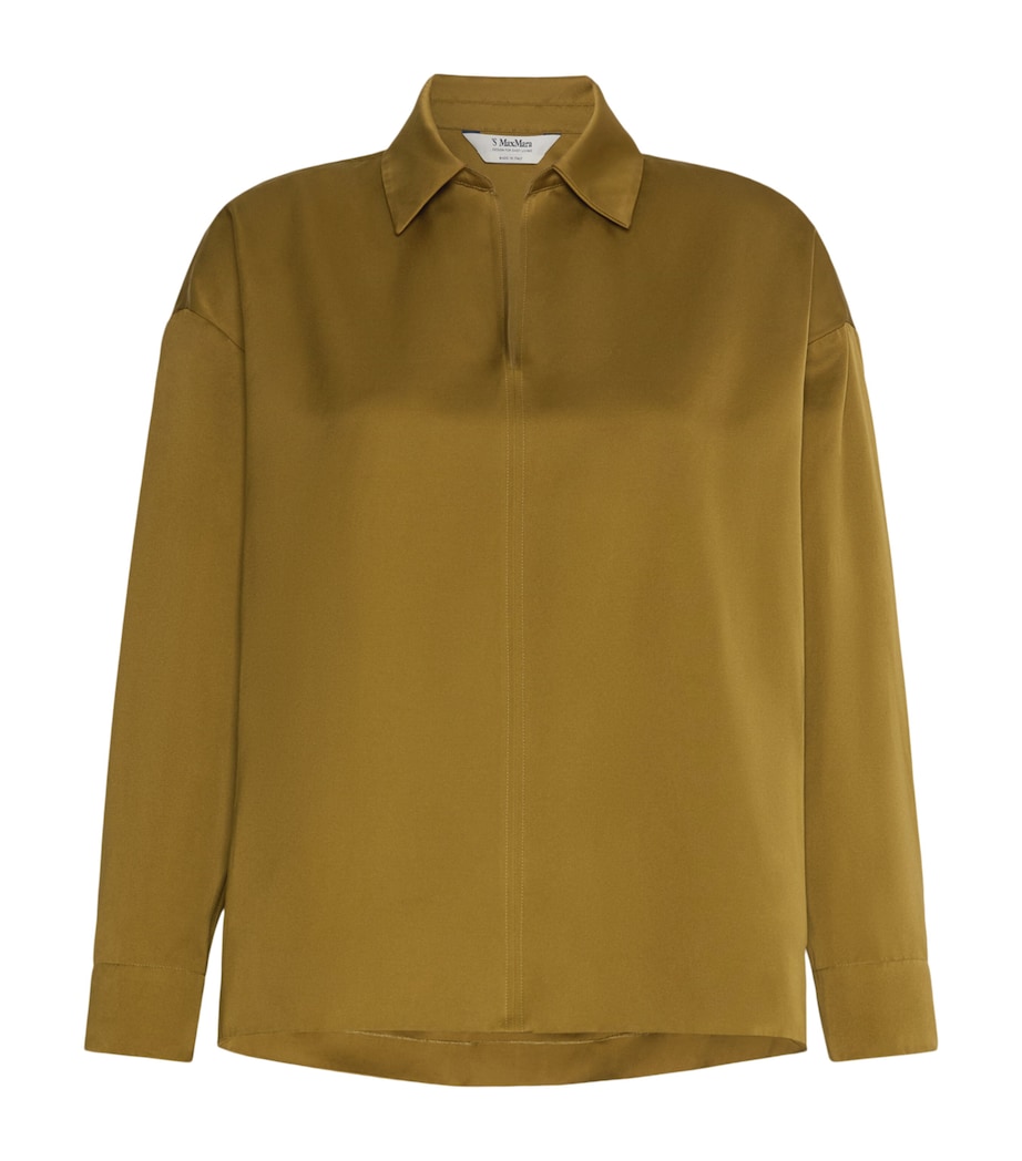 Max Mara Womens Satin Blouse Mustard Image 1