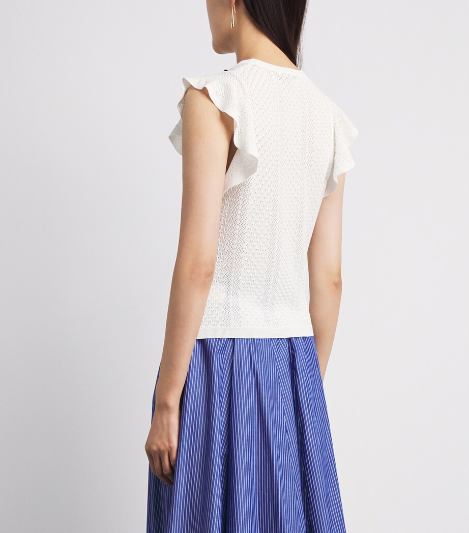 PAIGE Womens Ruffled Margo Tank Top White Image 5