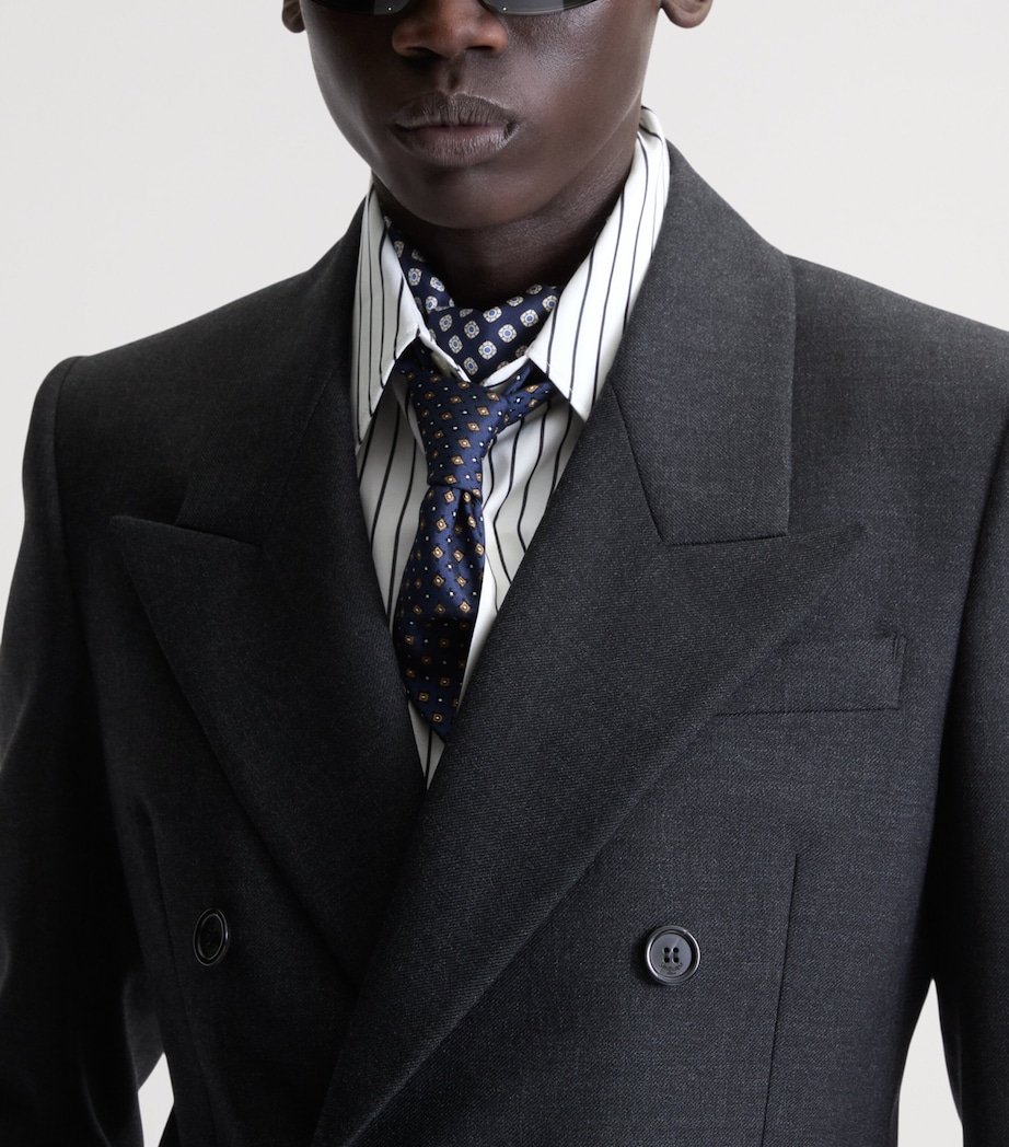 Saint Laurent Silk Geometric-Pattern Tie Image 2