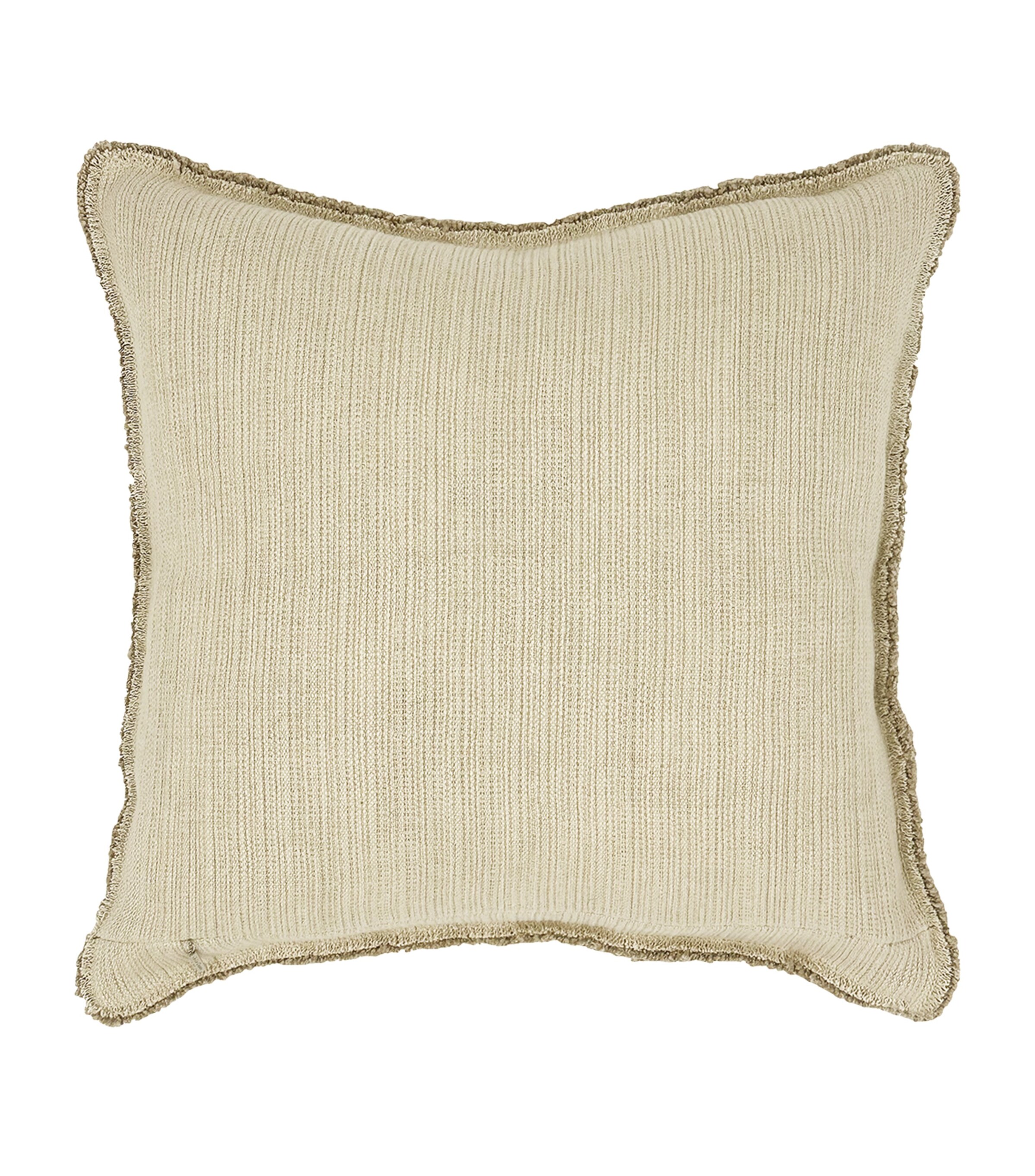 De Le Cuona Linen-Blend Fringe Bison Cushion (55cm x 55cm) Bone Image 4