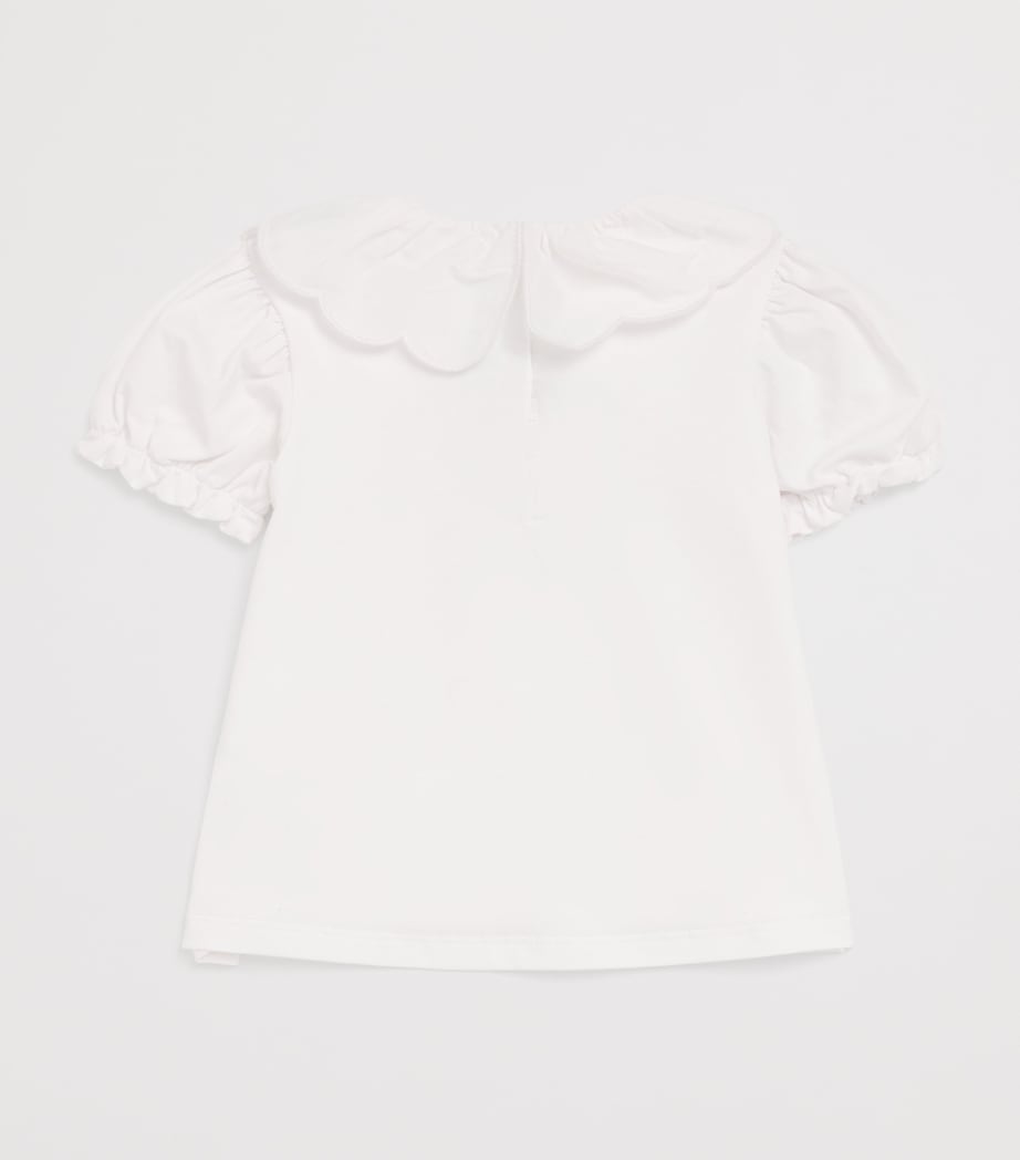 Jersey Floral Embroidered Blouse (3 Months-4 Years) 1BLANC Image 2