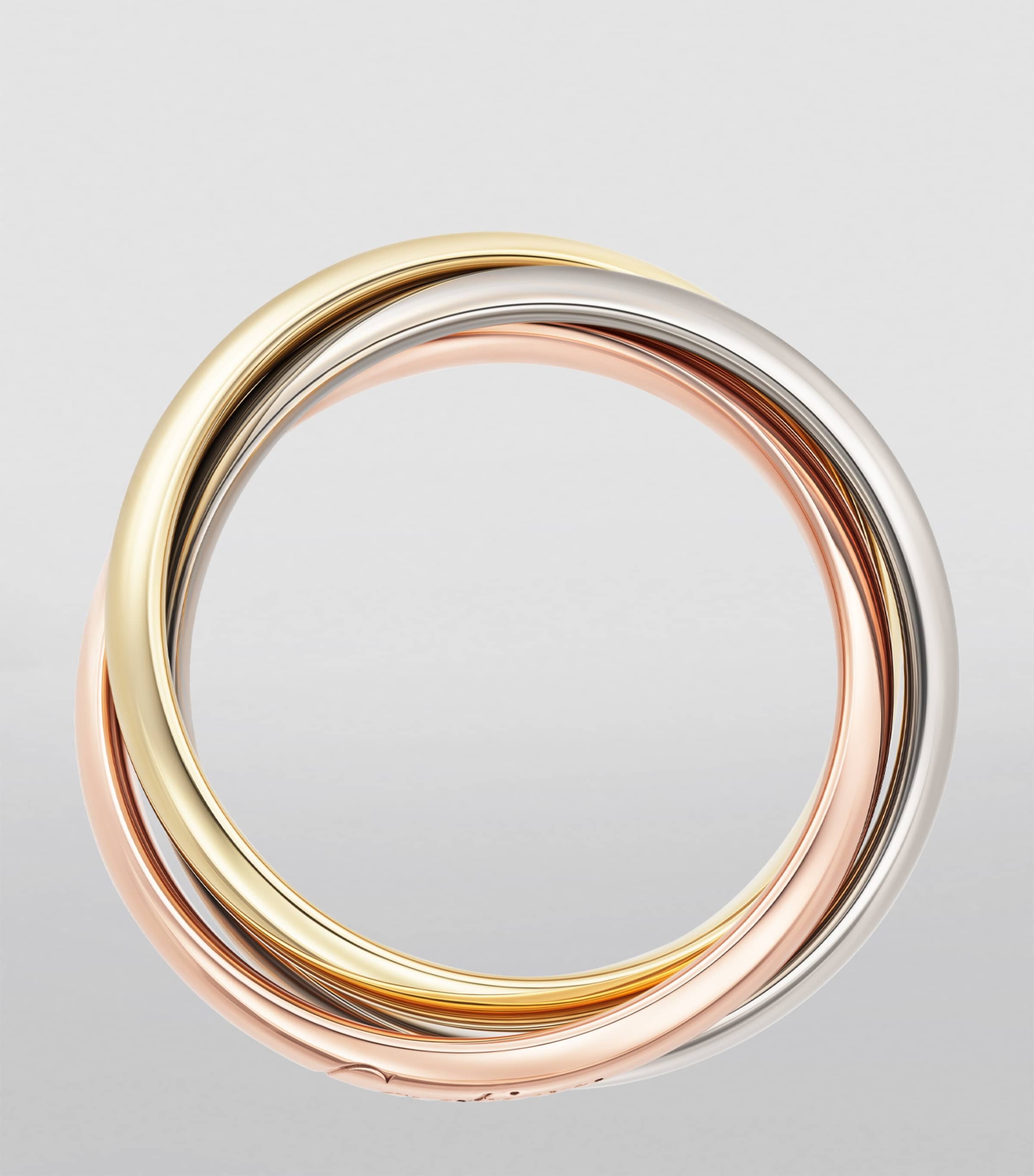 Large White, Rose and Yellow Gold Trinity Ring MIXED GOLD Image 2