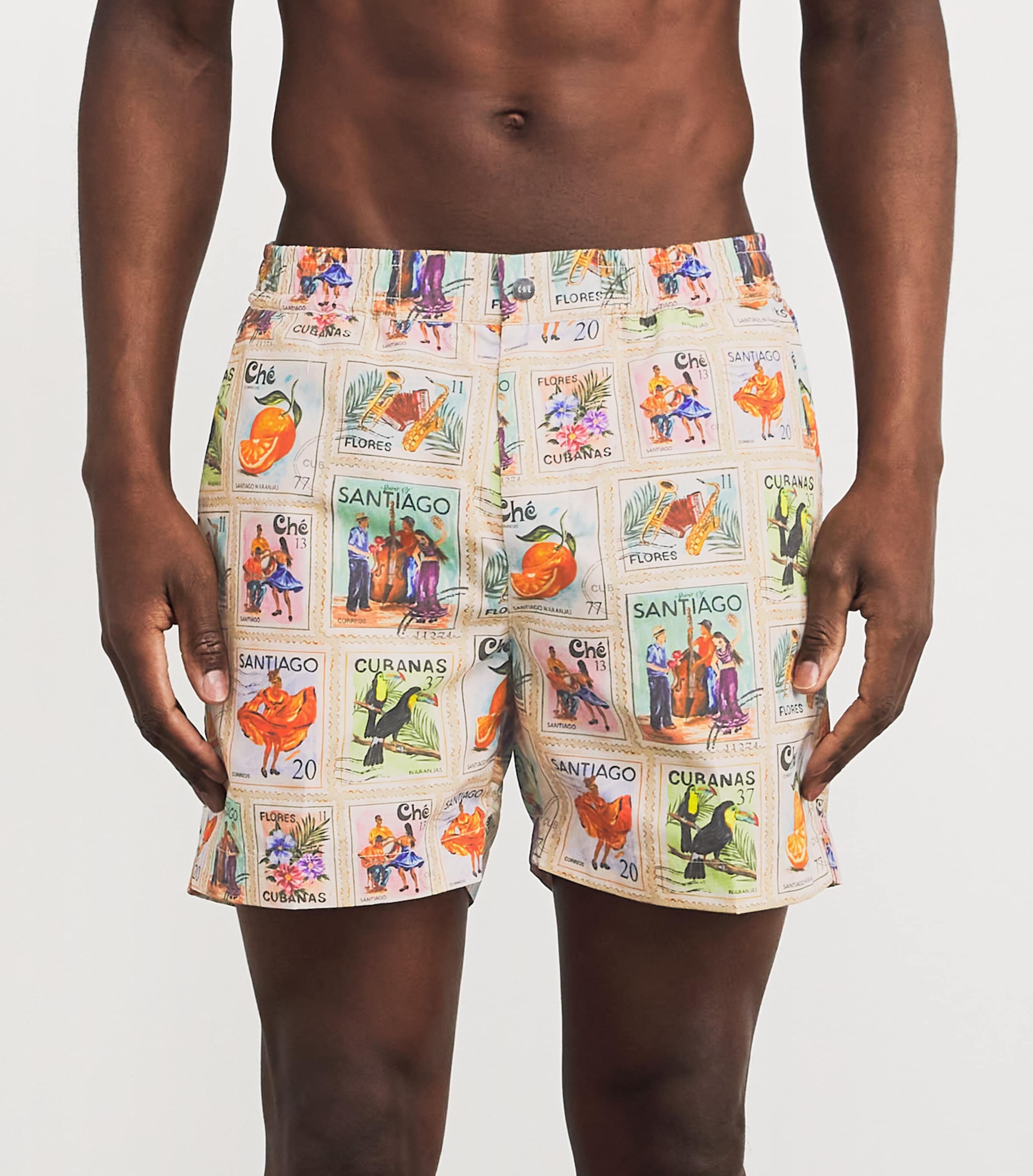 CHÉ Mens Estampillas Print Swim Shorts Multi Image 3