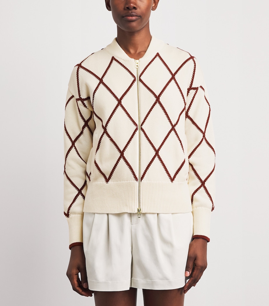 Varley Womens Nile Zip-Up Cardigan Ivory / Port Image 4