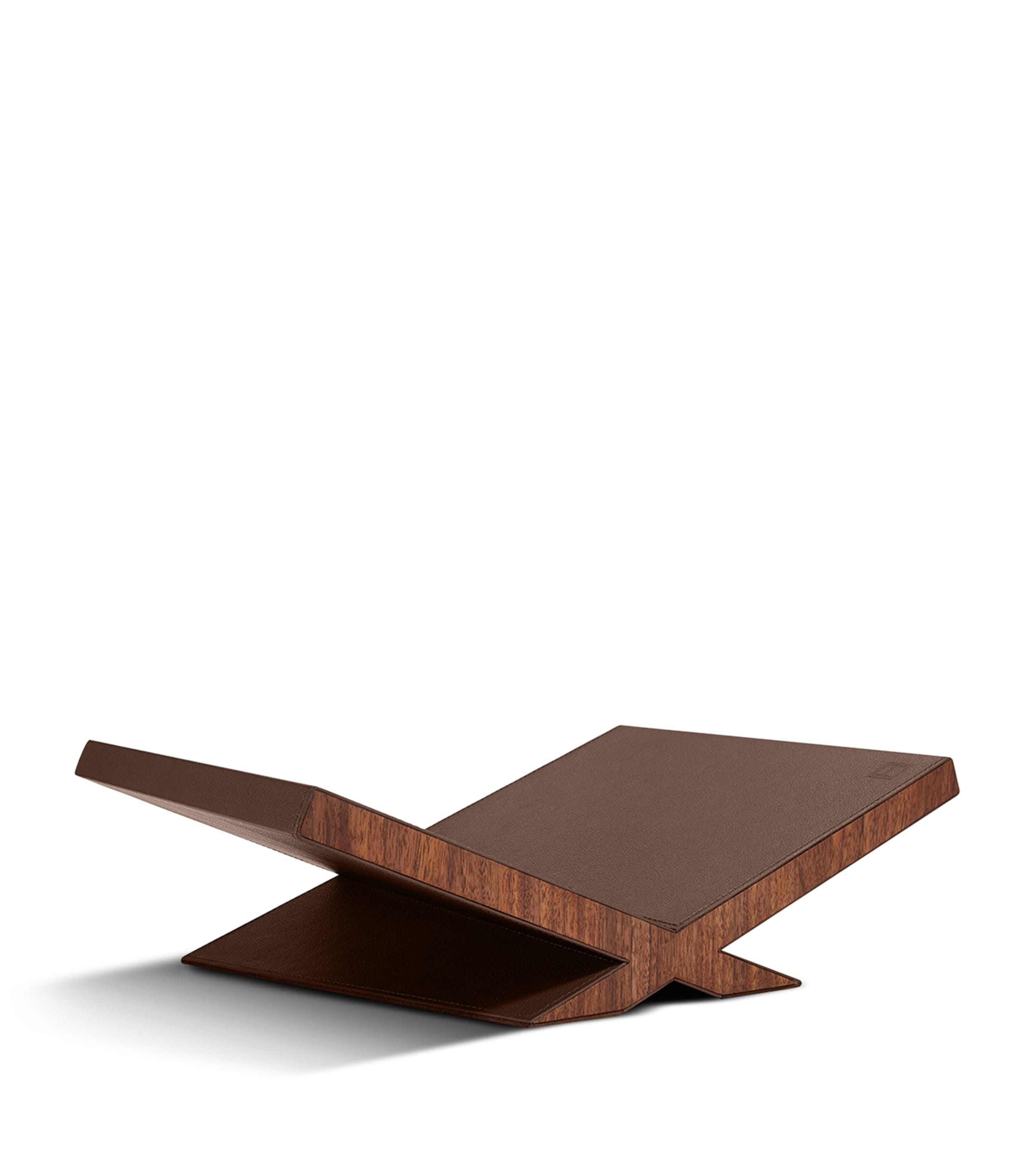 Walnut-Leather Classic Collector Bookstand DARK BROWN Image 2