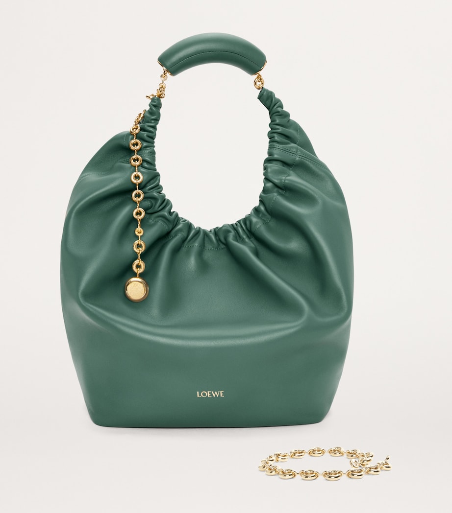 Medium Leather Squeeze Top-Handle Bag VETIVER Image 2