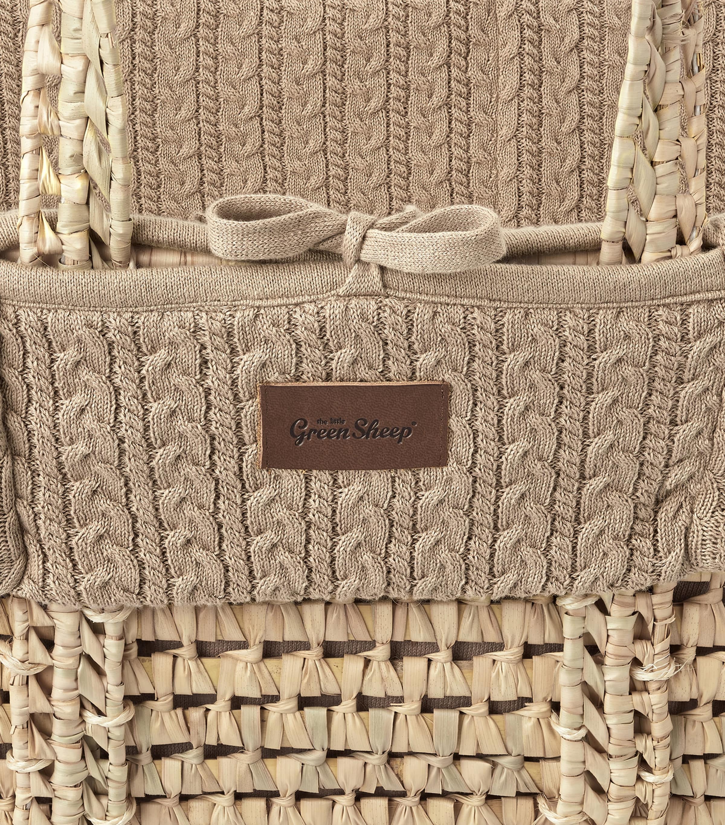 Knitted Moses Basket and Mattress TRUFFLE Image 3