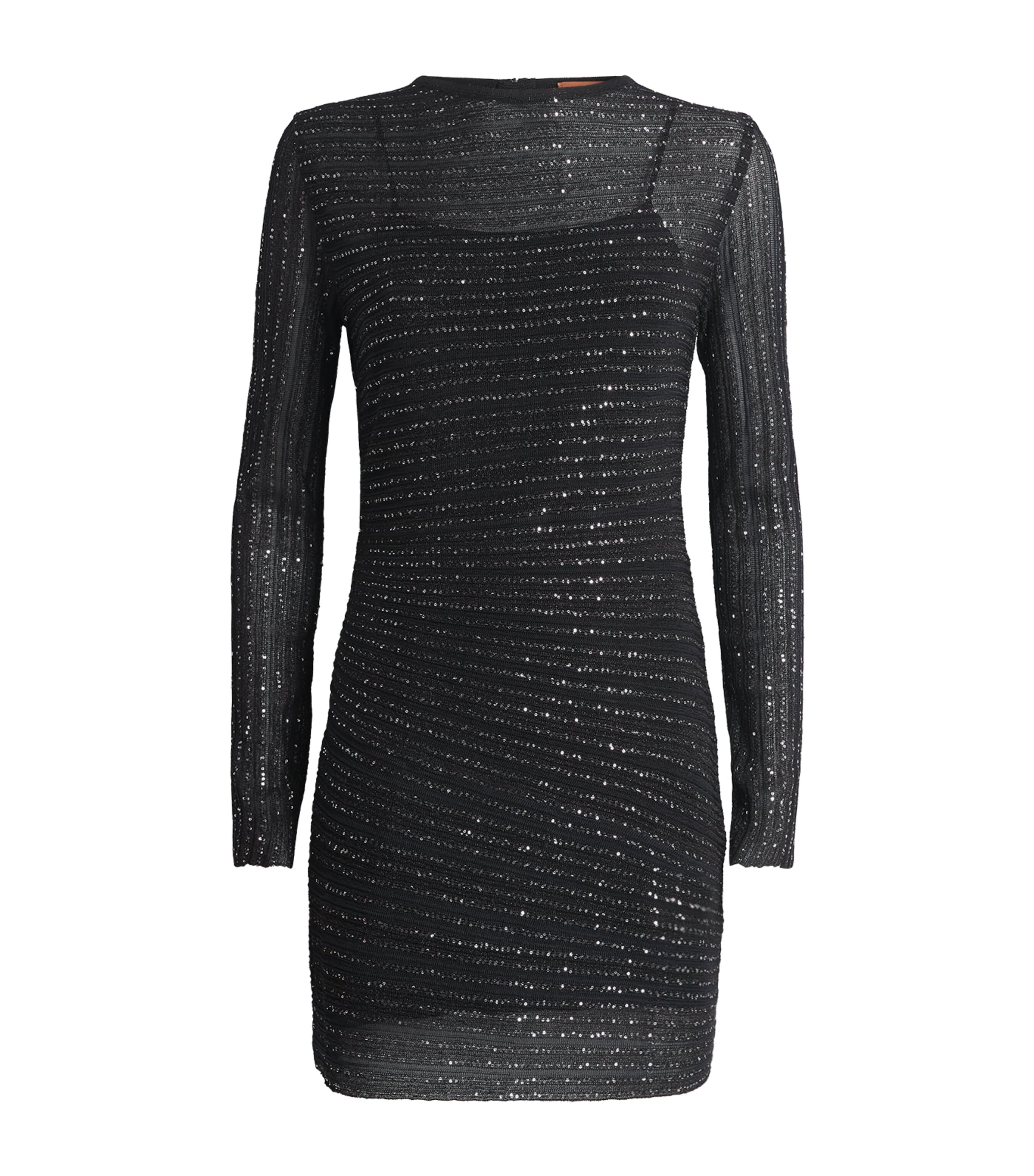 Sequinned Mini Dress S91RX BLACK TONES Image 1