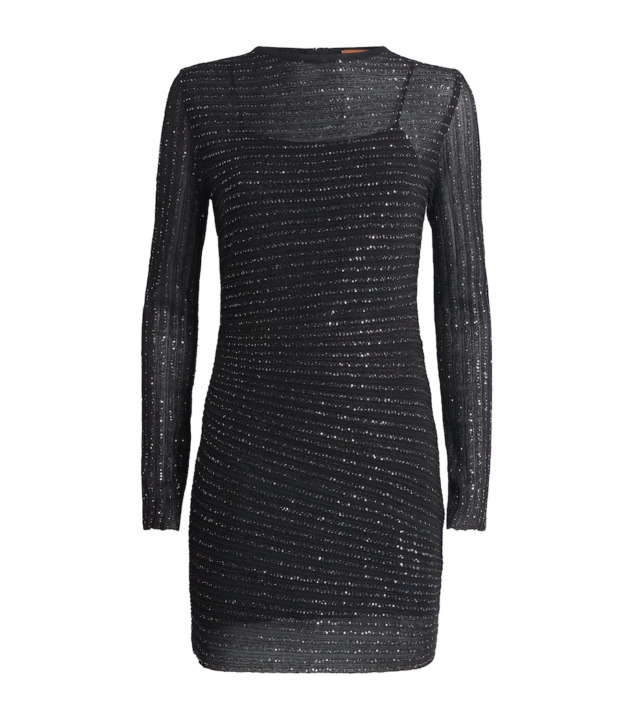 Sequinned Mini Dress S91RX BLACK TONES Image 1