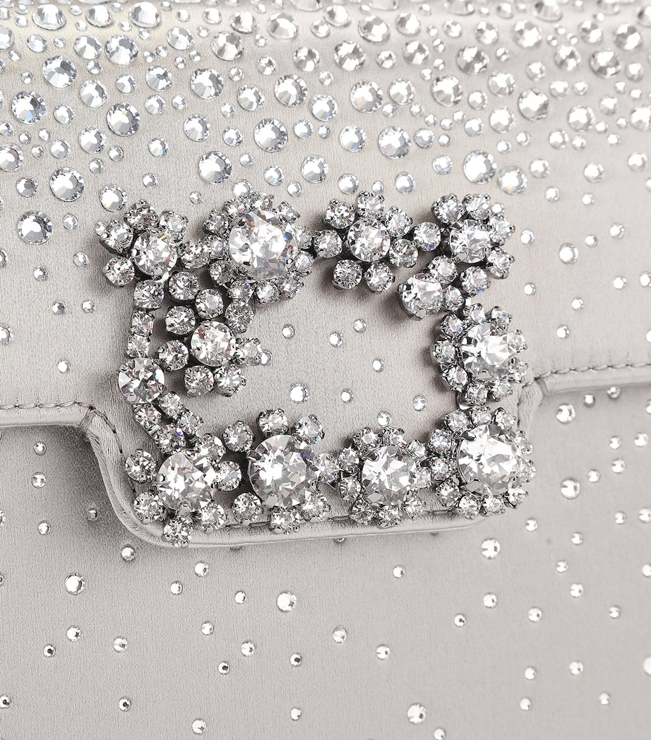 Roger Vivier Embellished Efflorescence Envelope Clutch Bag Grey Image 4