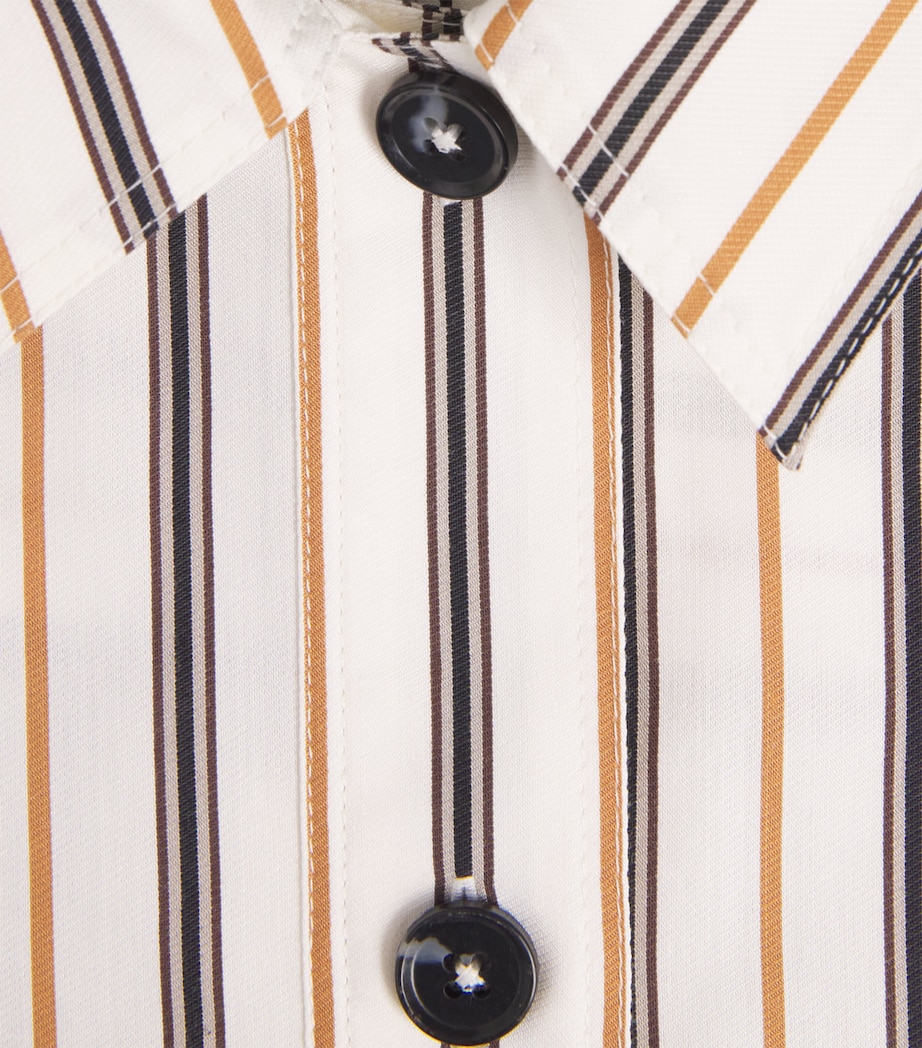 Twill Stripe Crop Shirt WHITE/TOBACCO Image 5