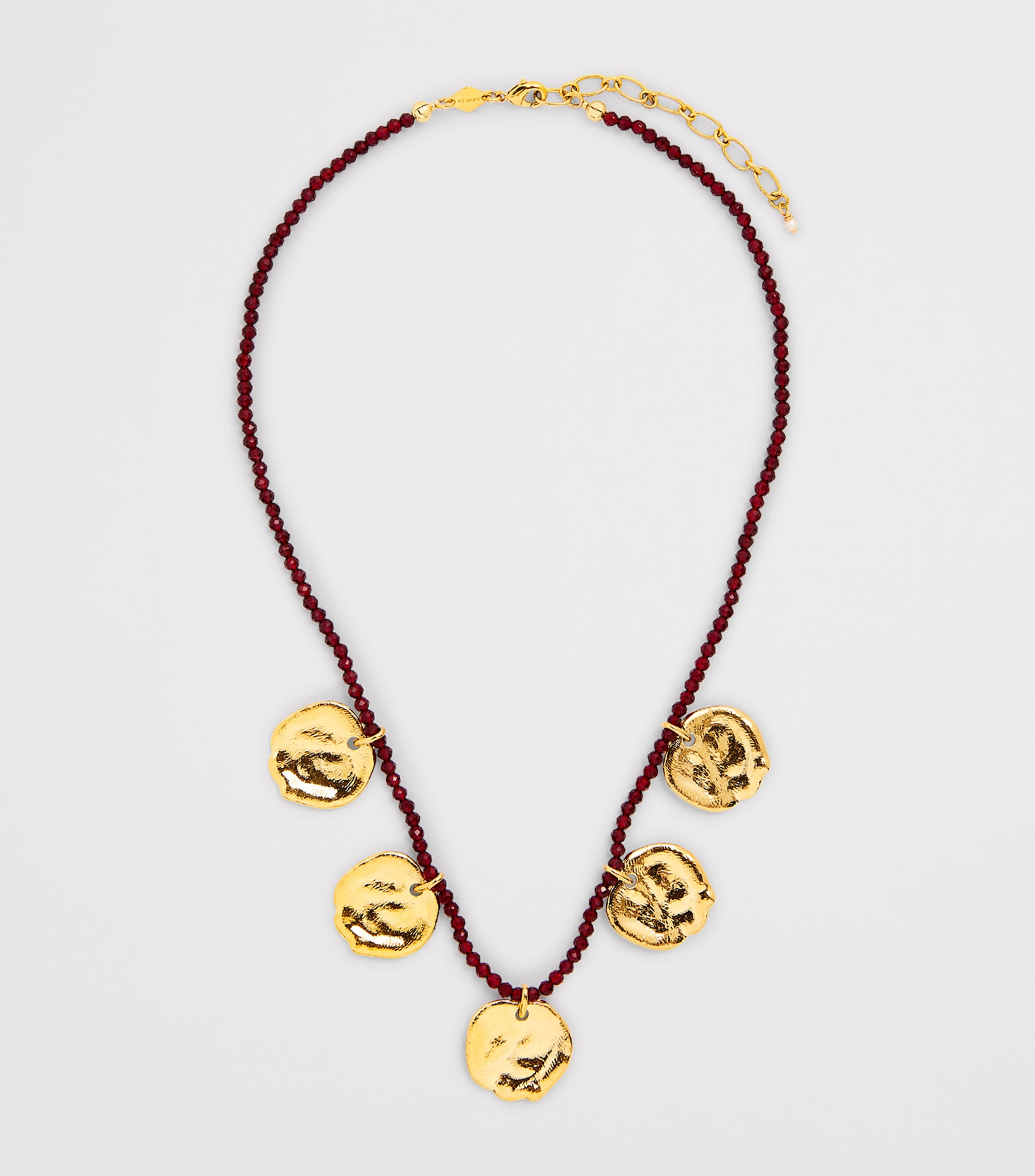 Gold-Plated Dream Catcher Necklace DEEP BURGUNDY Image 3