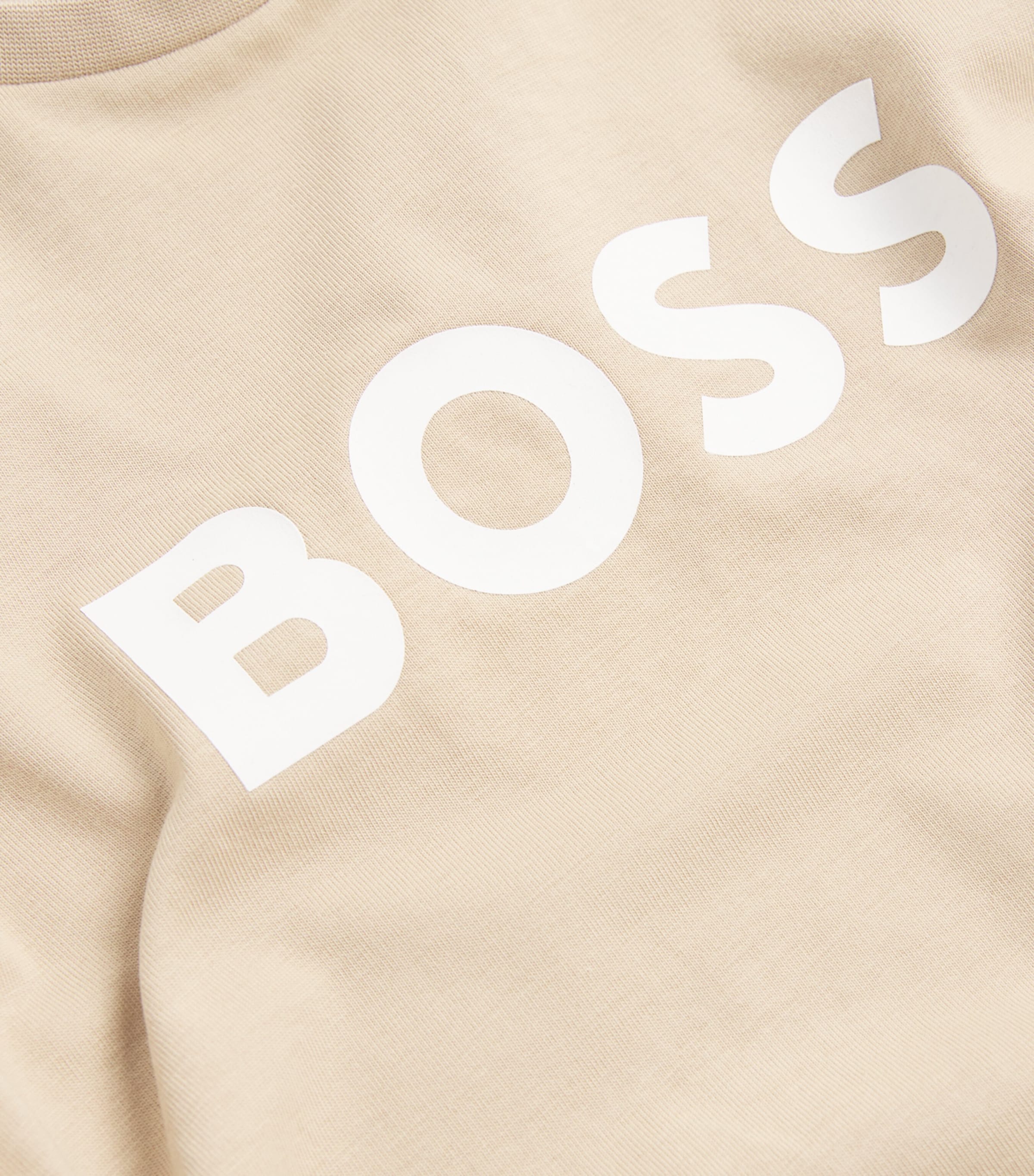 BOSS Kidswear Cotton Logo T-Shirt (4-12 Years) Stone Image 3
