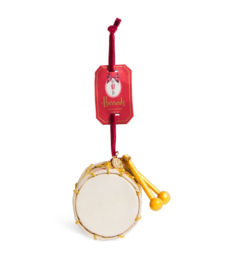 Wooden Drum Tree Decoration RED Image 1