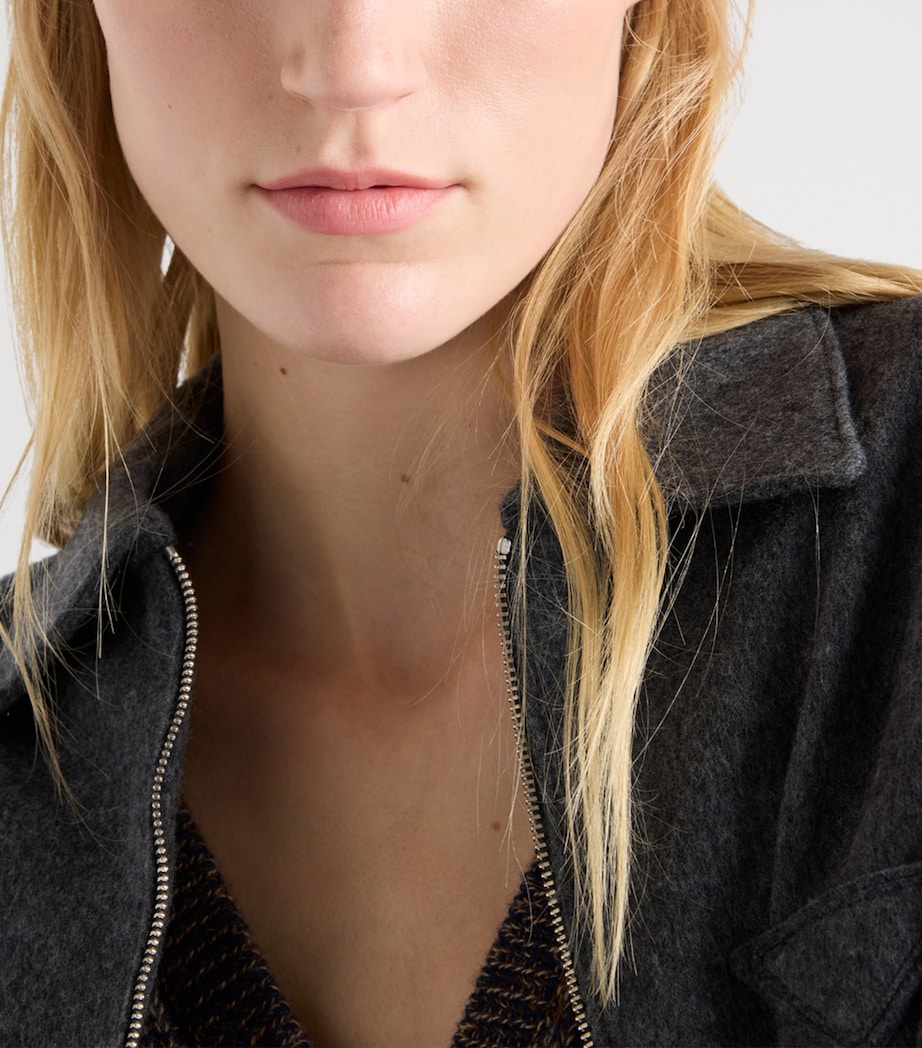 Wool-Cashmere Triangle Bomber Jacket F0480 Image 3