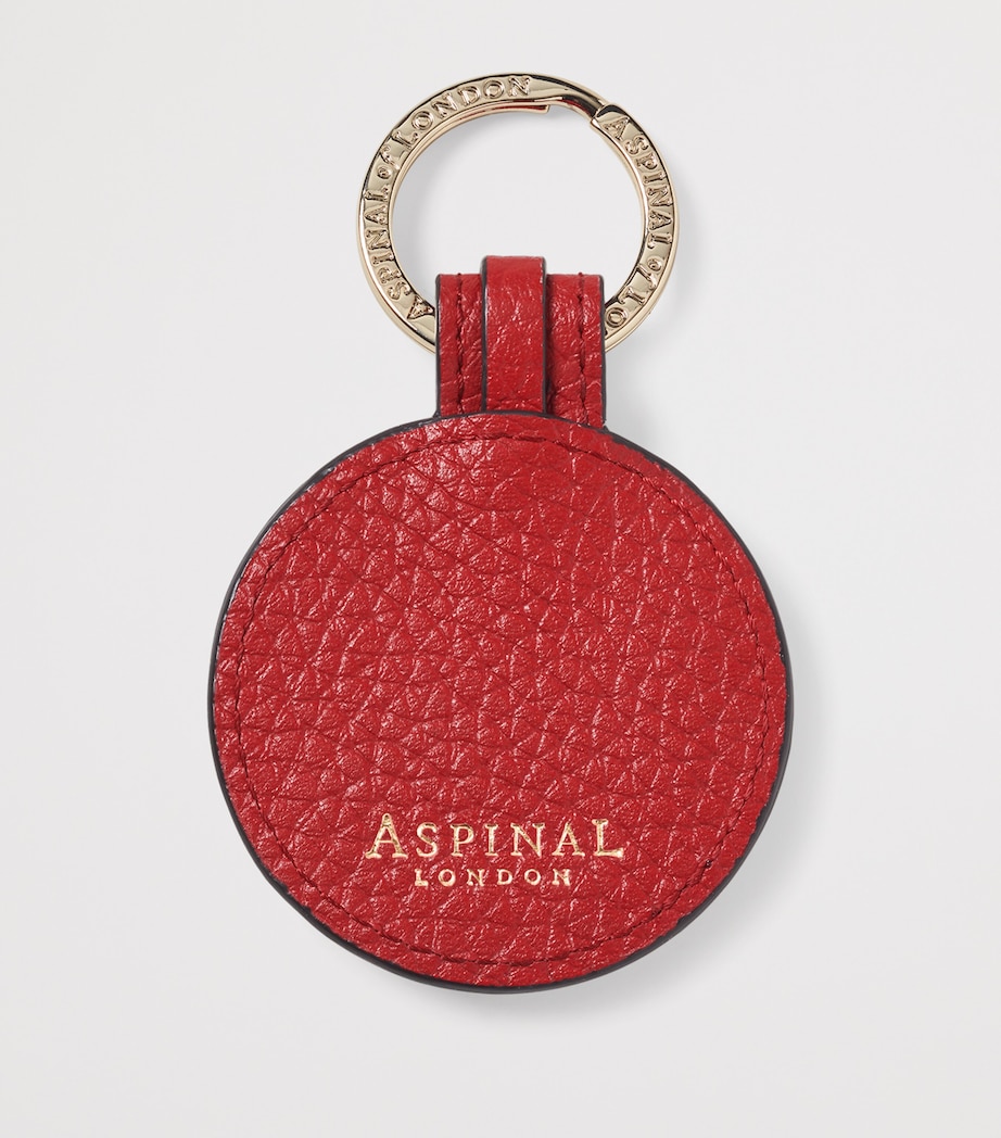Aspinal Of London Leather Bee Keyring Cardinalred Image 2