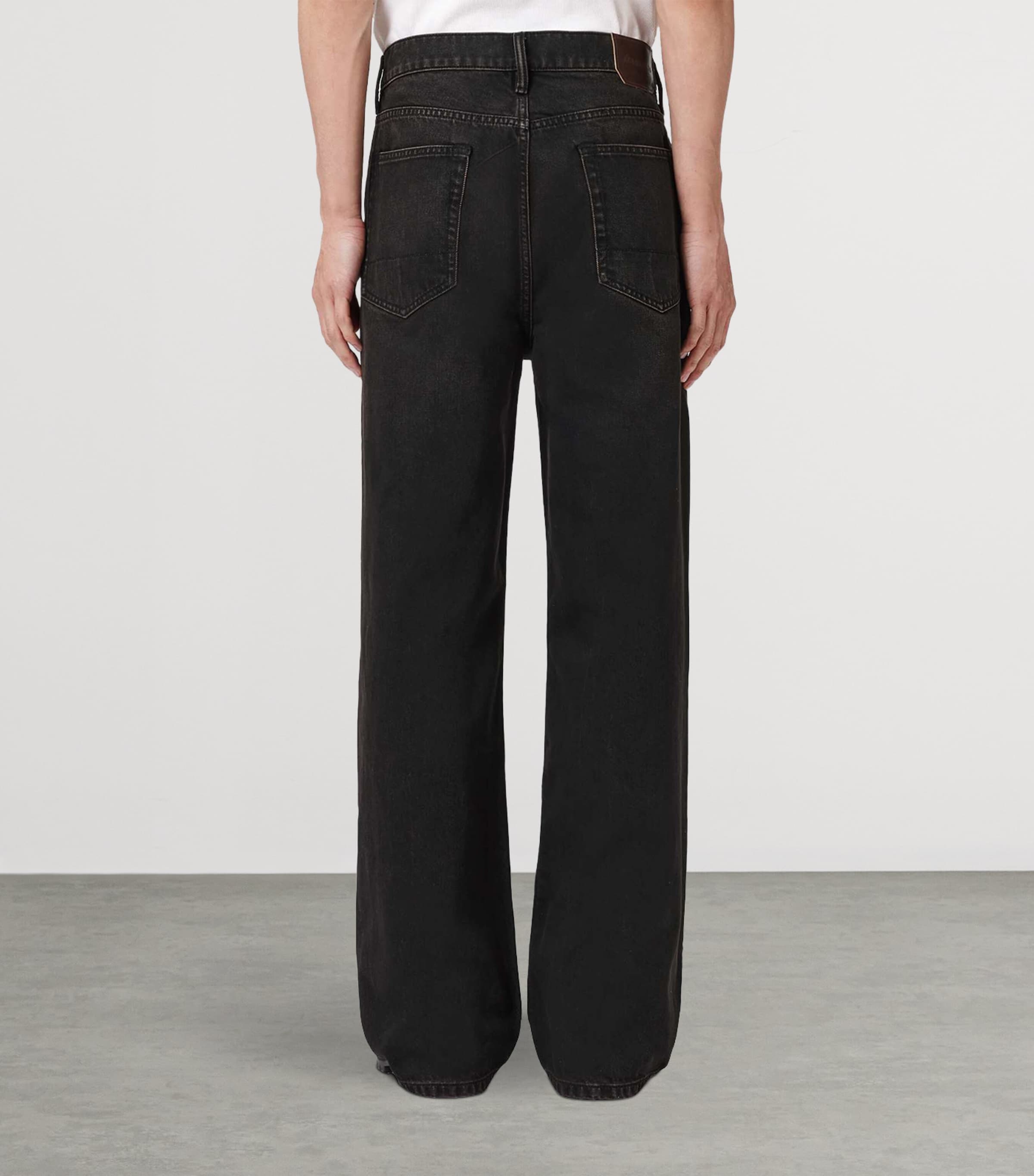 AllSaints Mens Lenny Wide-Leg Jeans Overdyed Brown Image 4