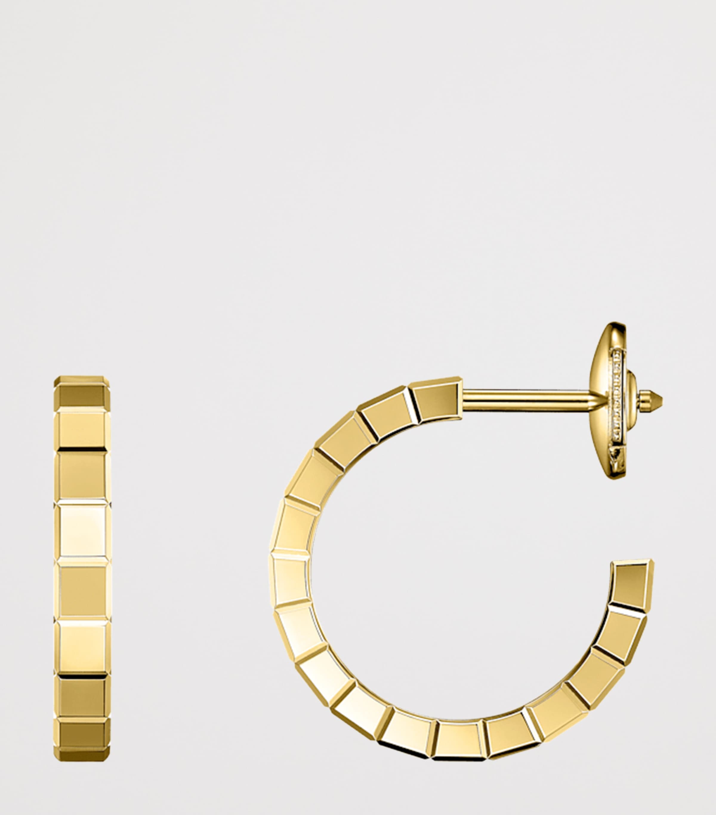 Small Yellow Gold Ice Cube Hoop Earrings 18K YELLOW GOLD Image 3