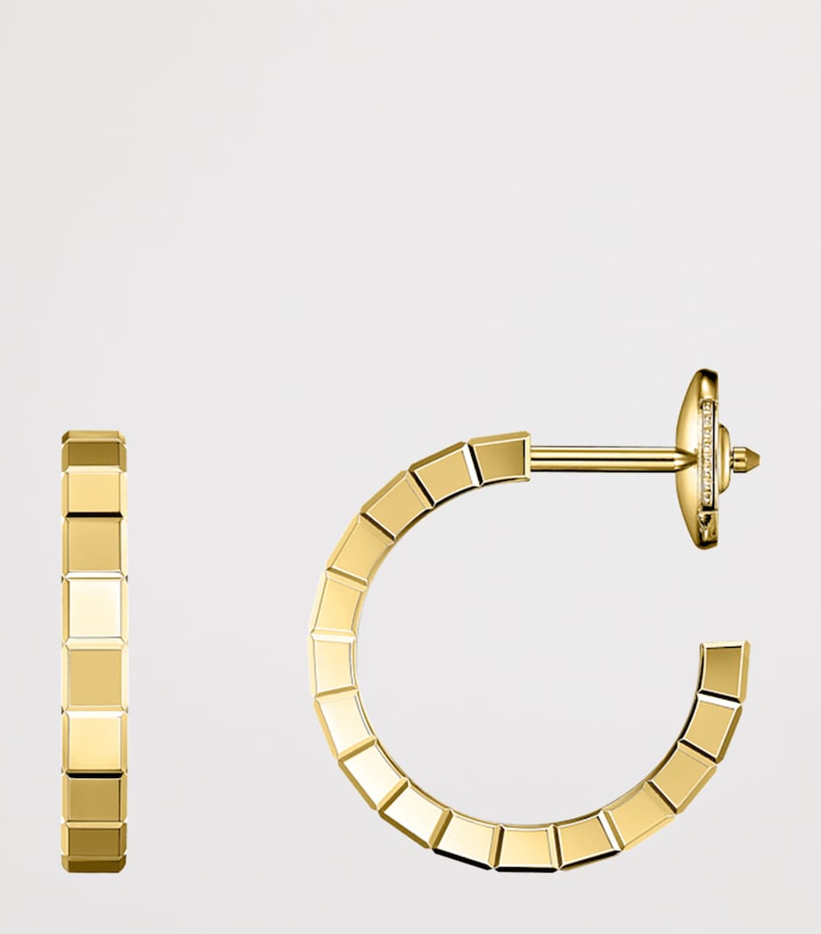 Small Yellow Gold Ice Cube Hoop Earrings 18K YELLOW GOLD Image 3